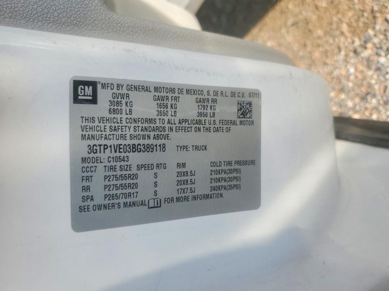2011 Gmc Sierra C1500 Sle White vin: 3GTP1VE03BG389118