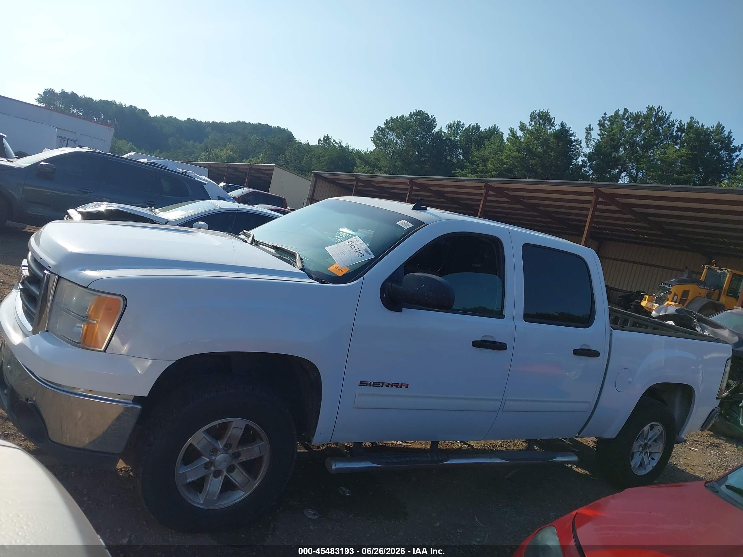 2012 Gmc Sierra 1500 Sle White vin: 3GTP1VE05CG235222