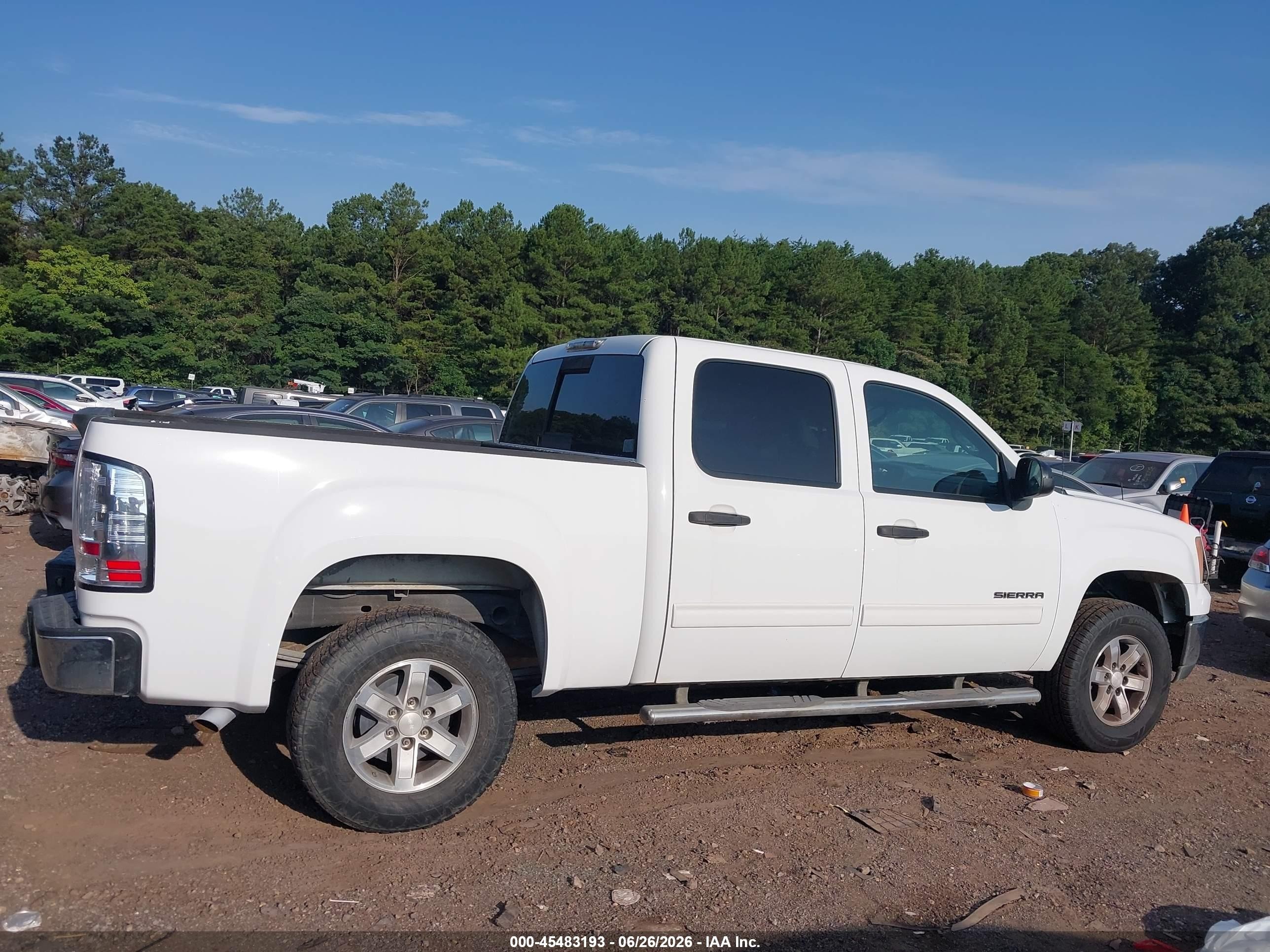 2012 Gmc Sierra 1500 Sle White vin: 3GTP1VE05CG235222