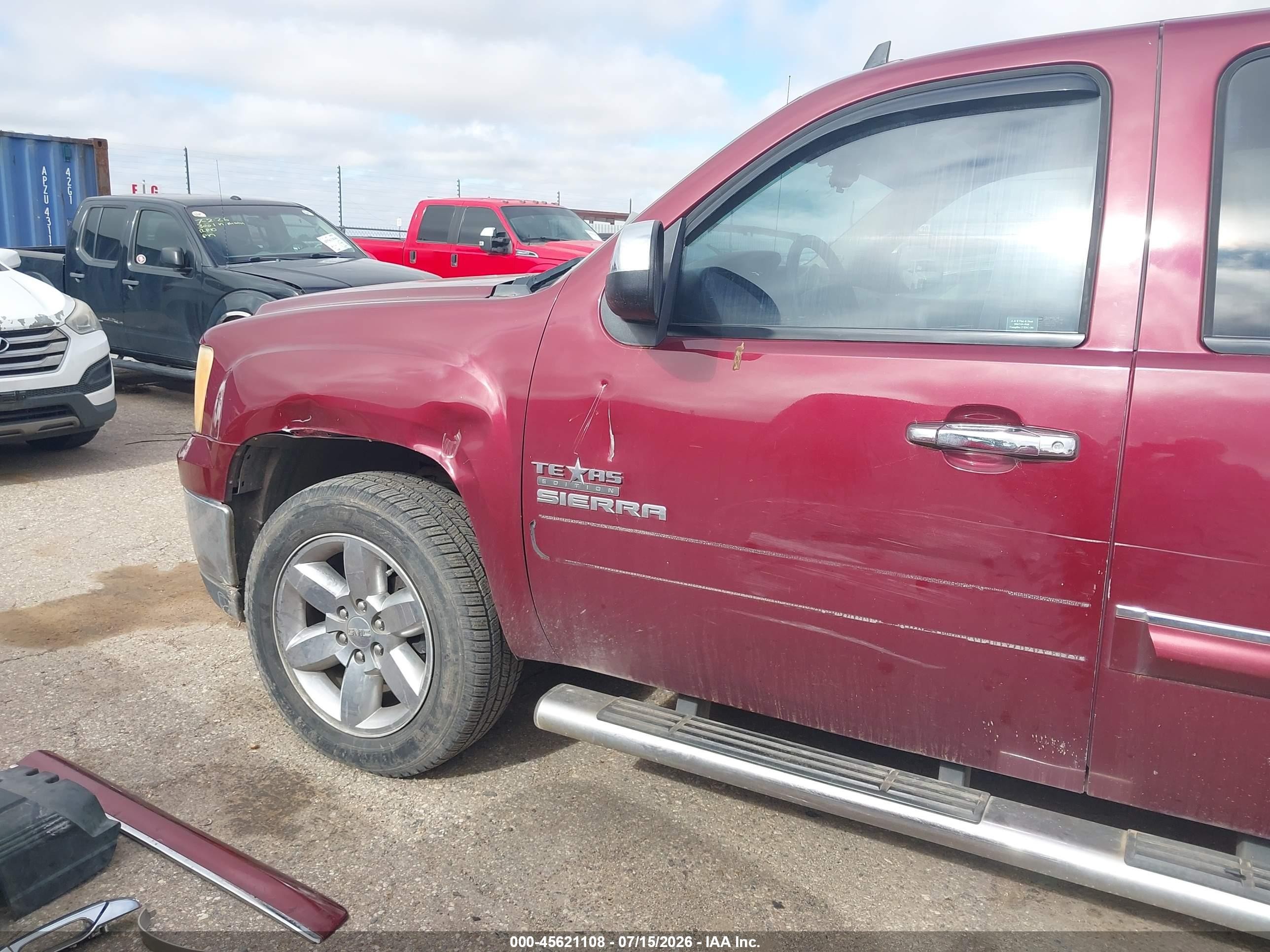 2013 Gmc Sierra 1500 Sle Burgundy vin: 3GTP1VE05DG236601