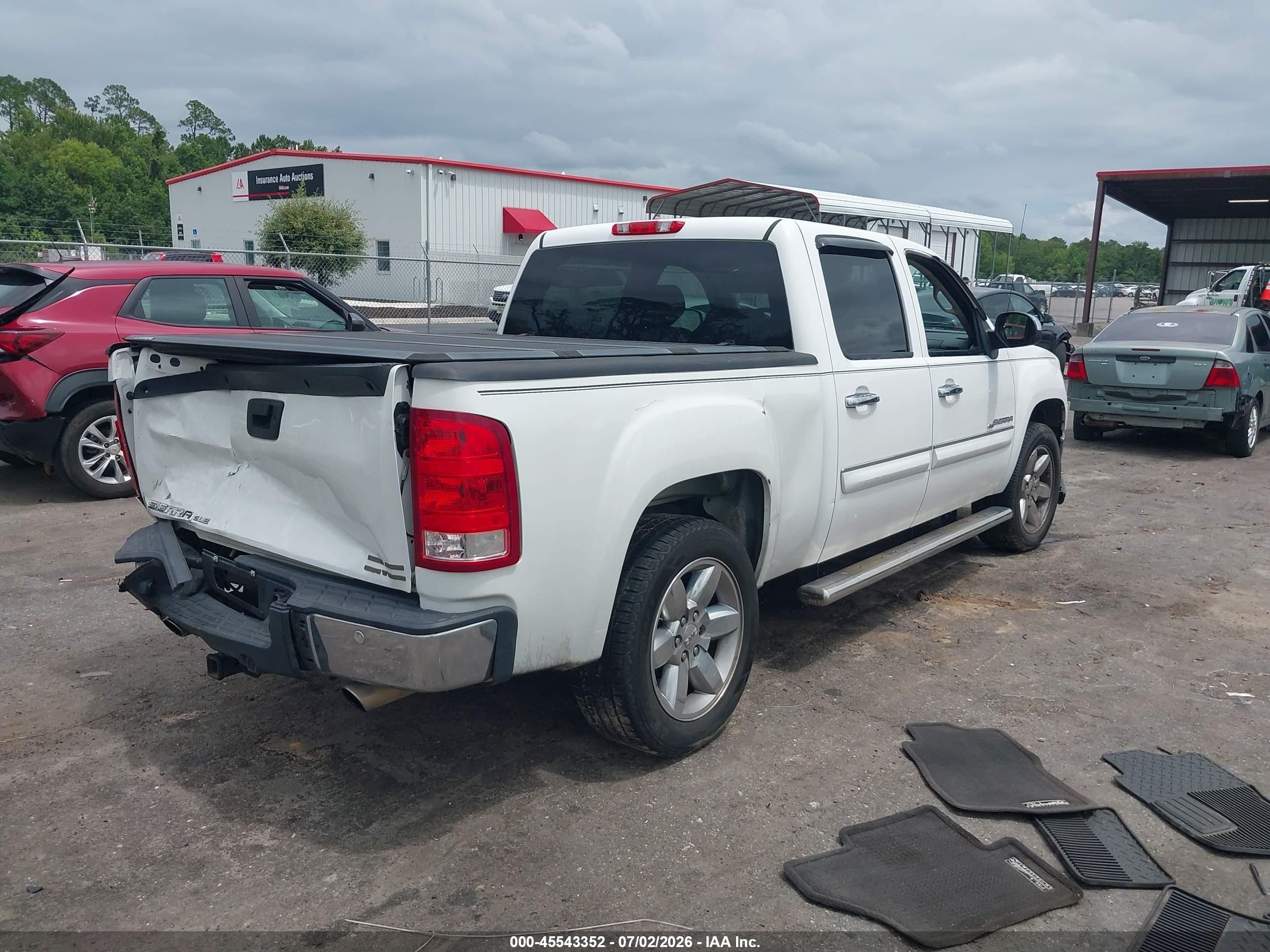 2012 Gmc Sierra 1500 Sle White vin: 3GTP1VE07CG211956