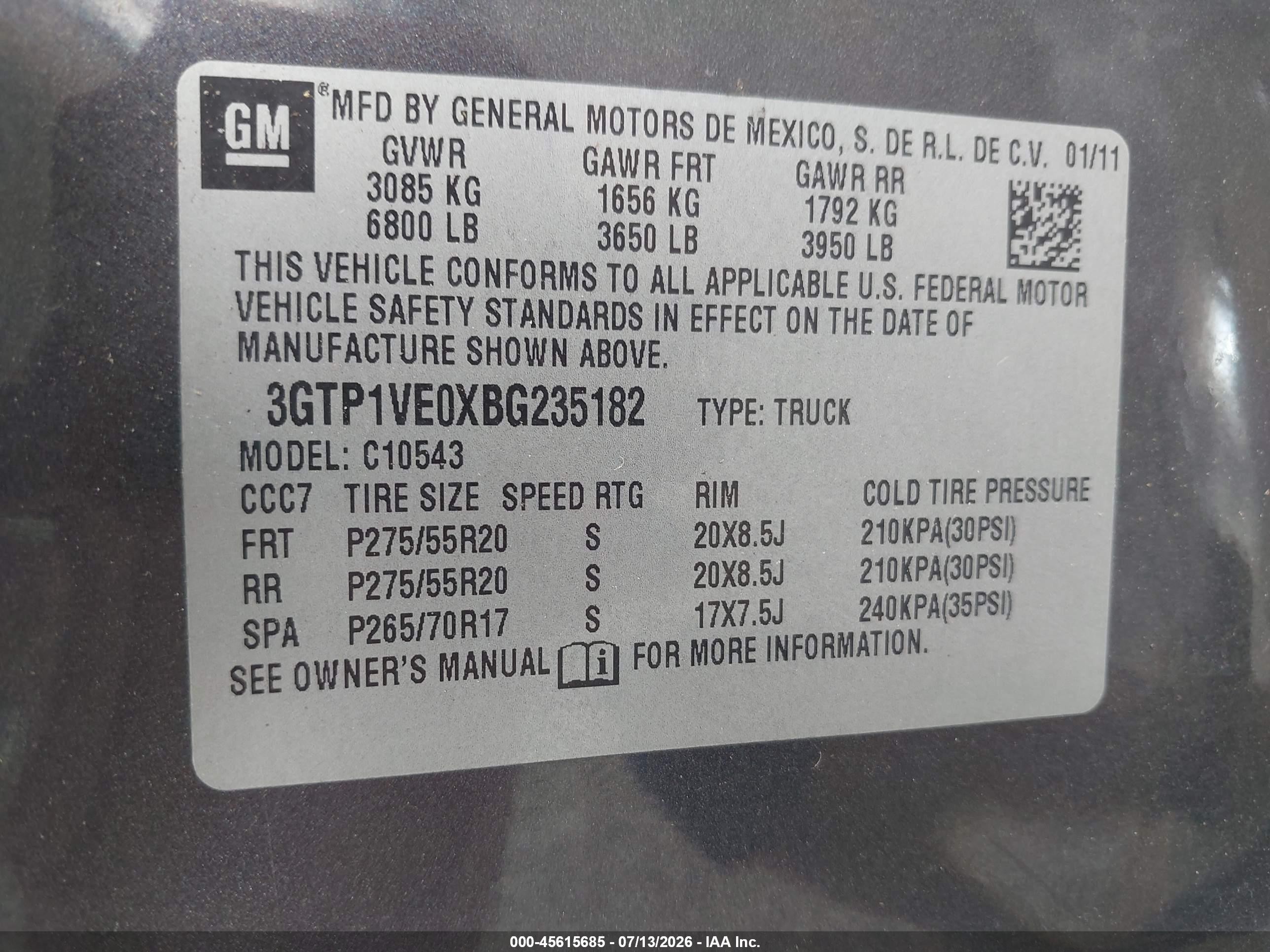 2011 Gmc Sierra 1500 Sle Gray vin: 3GTP1VE0XBG235182
