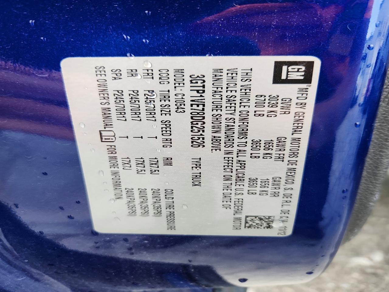 2013 Gmc Sierra C1500 Sle Blue vin: 3GTP1VE78DG251526