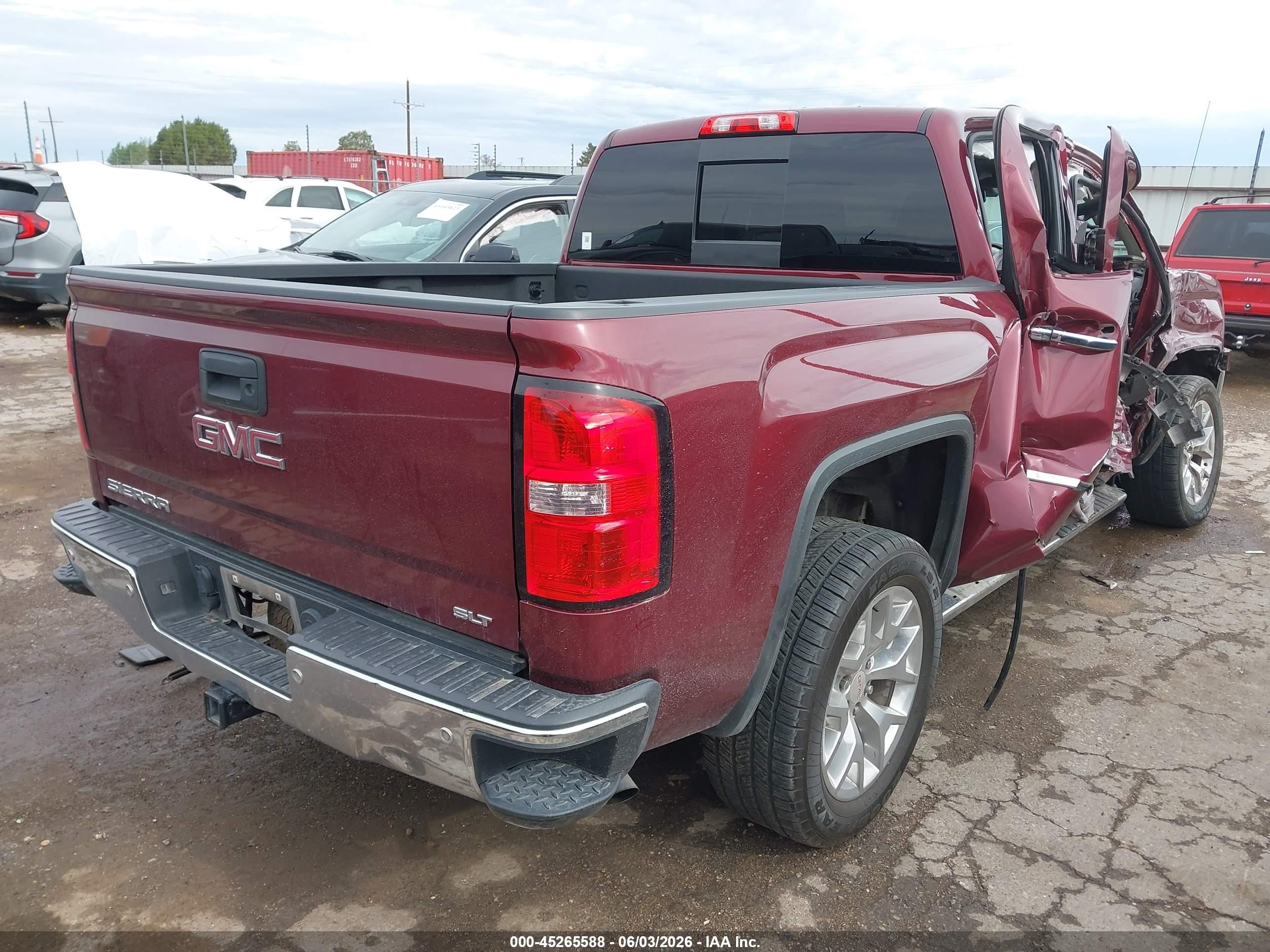 2015 Gmc Sierra 1500 Slt Maroon vin: 3GTP1VEC1FG455231