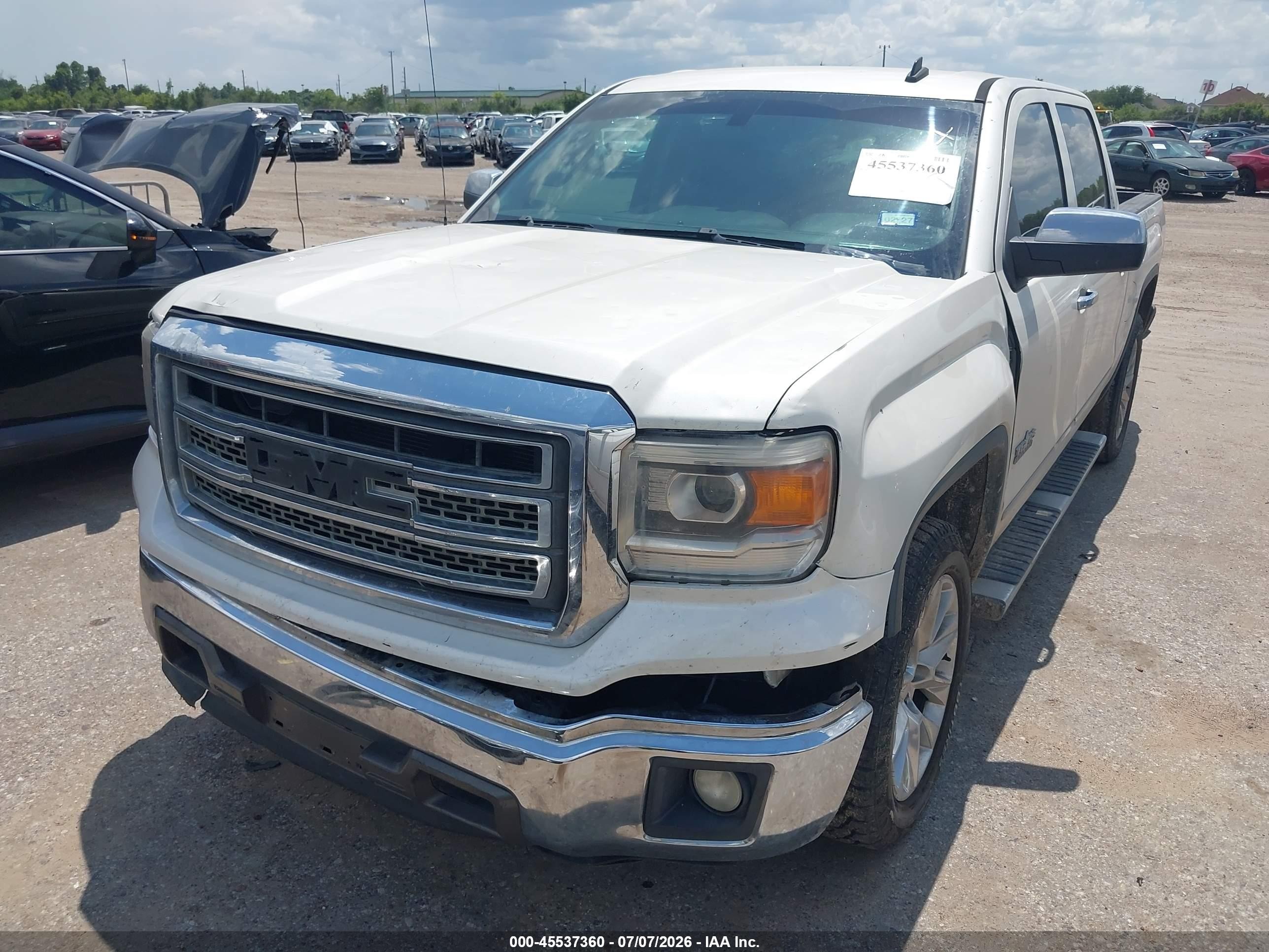 2014 Gmc Sierra 1500 Slt White vin: 3GTP1VEC2EG333587