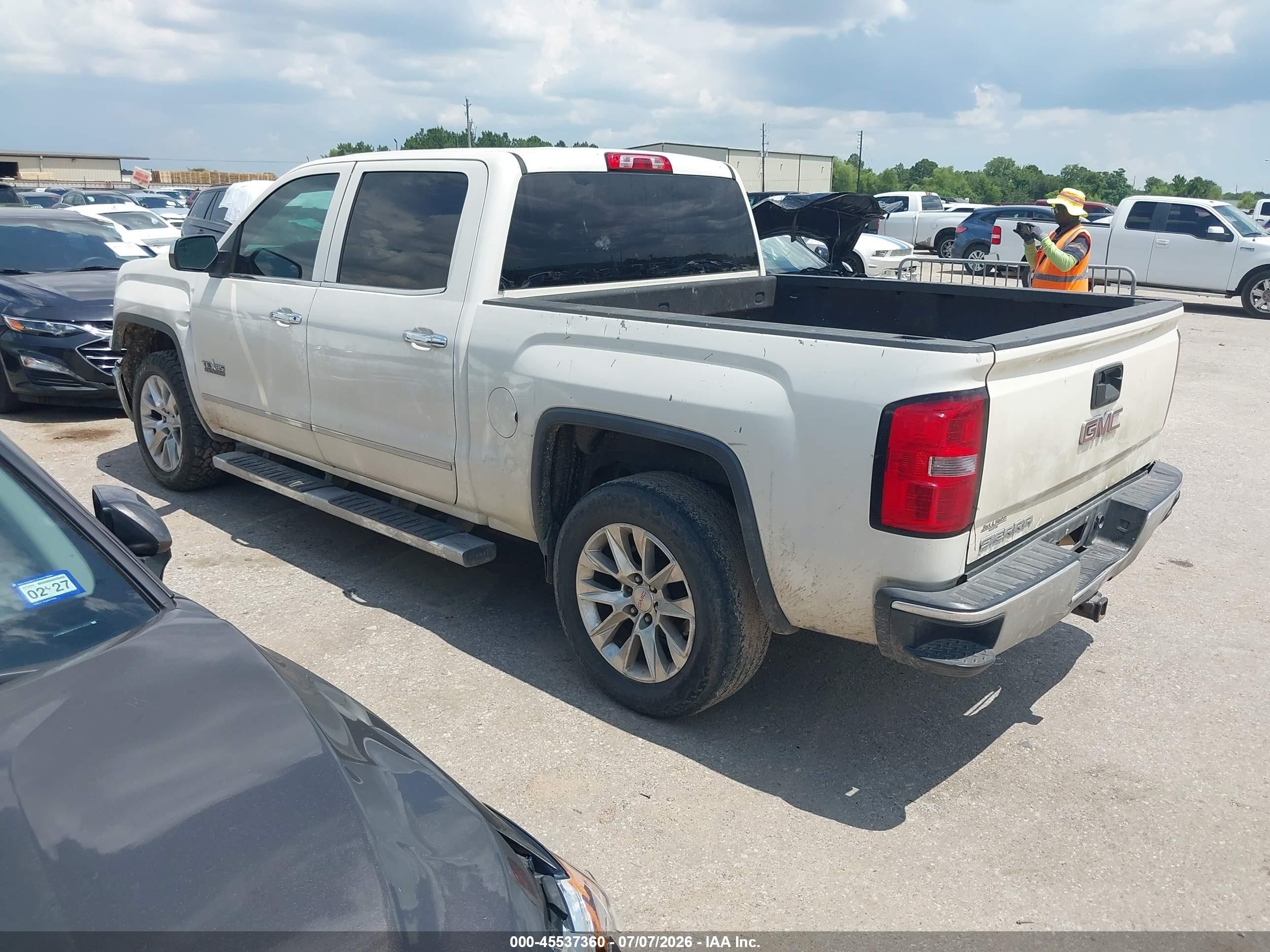 2014 Gmc Sierra 1500 Slt White vin: 3GTP1VEC2EG333587