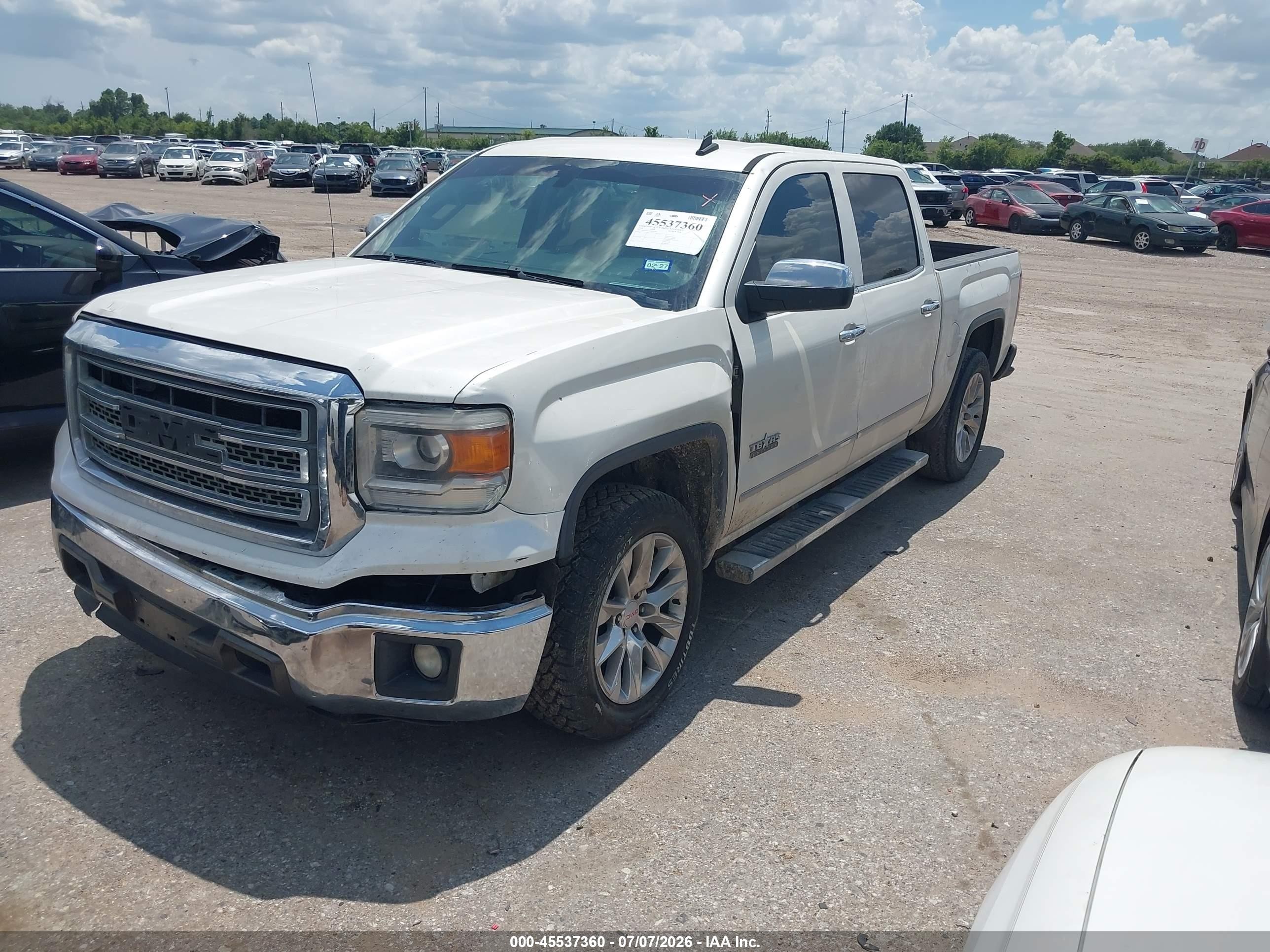 2014 Gmc Sierra 1500 Slt White vin: 3GTP1VEC2EG333587