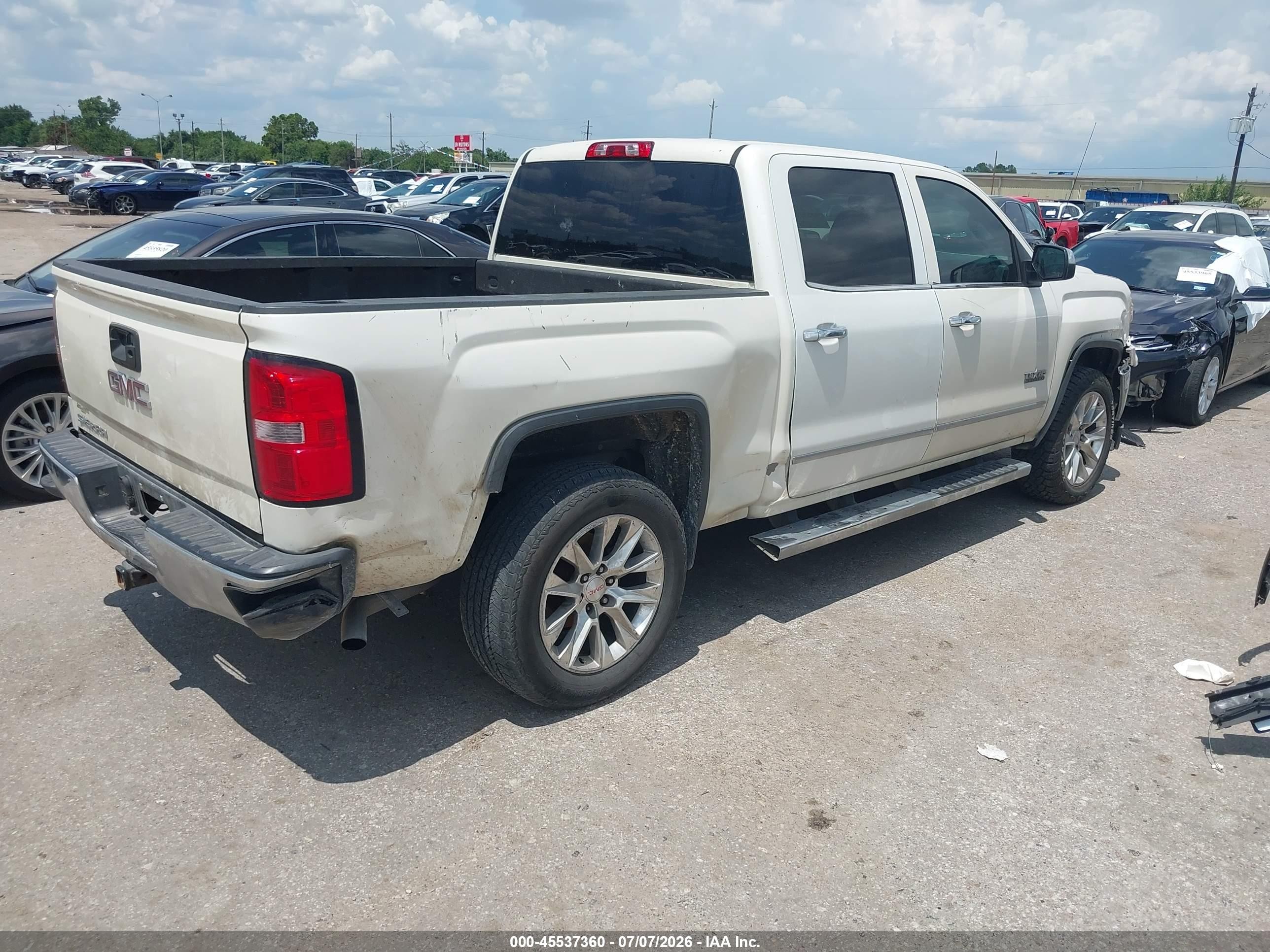 2014 Gmc Sierra 1500 Slt White vin: 3GTP1VEC2EG333587