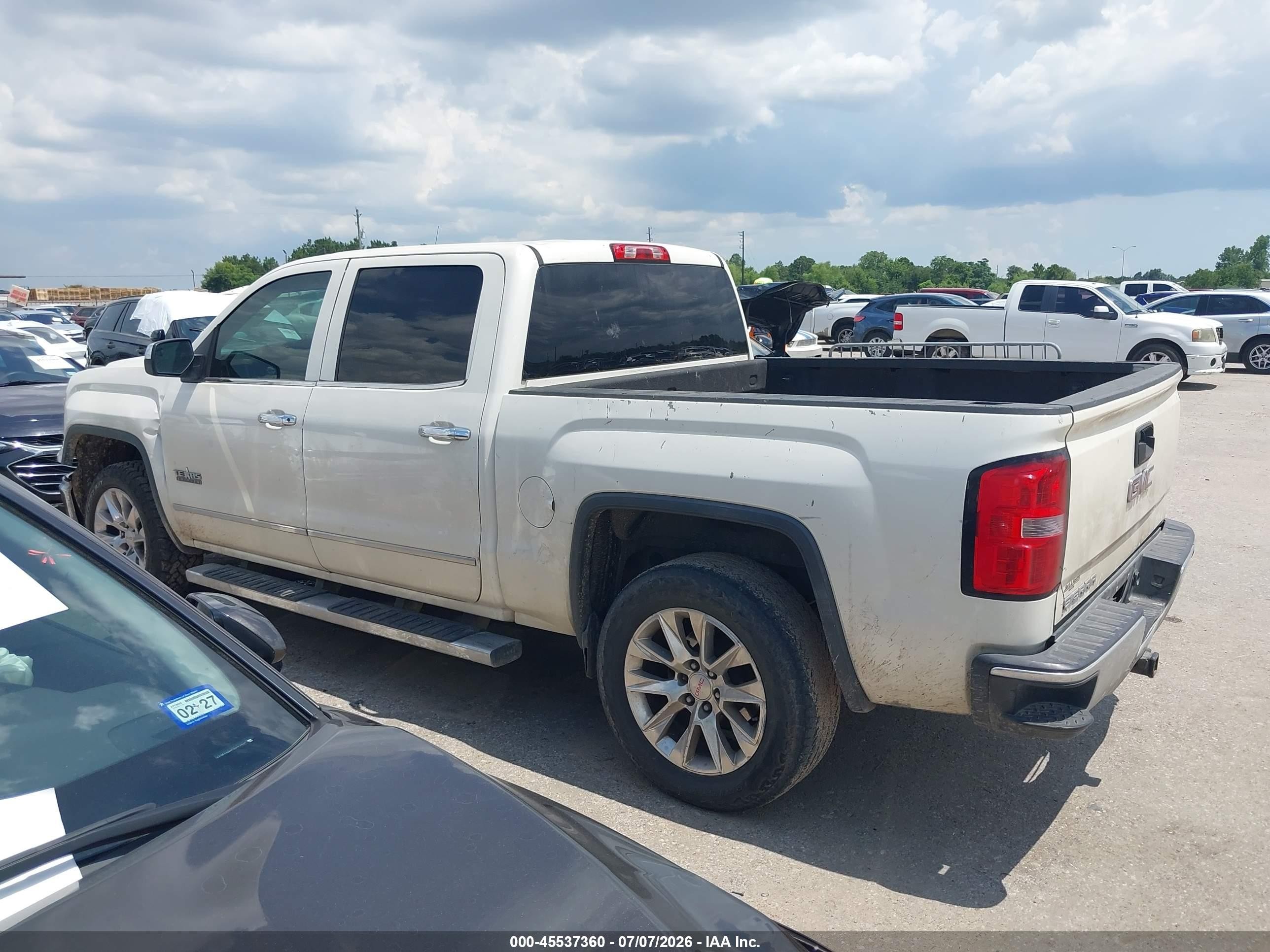 2014 Gmc Sierra 1500 Slt White vin: 3GTP1VEC2EG333587