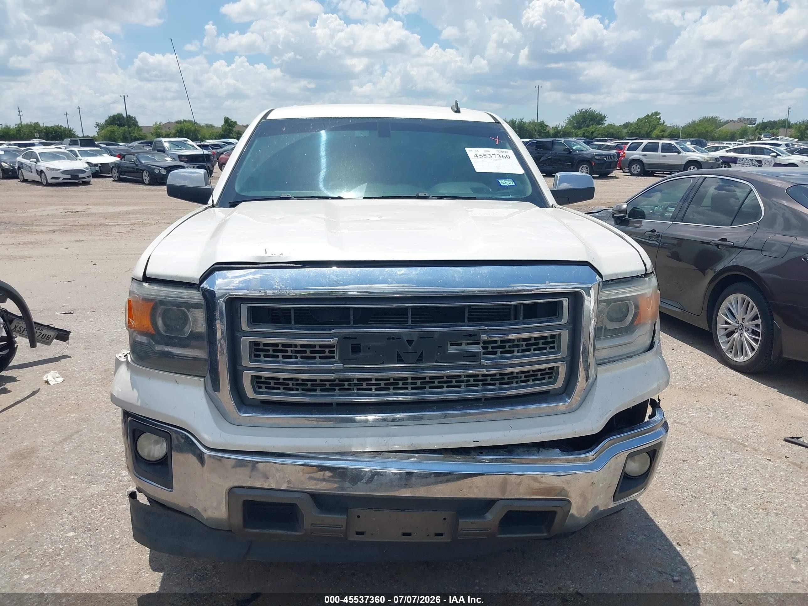 2014 Gmc Sierra 1500 Slt White vin: 3GTP1VEC2EG333587