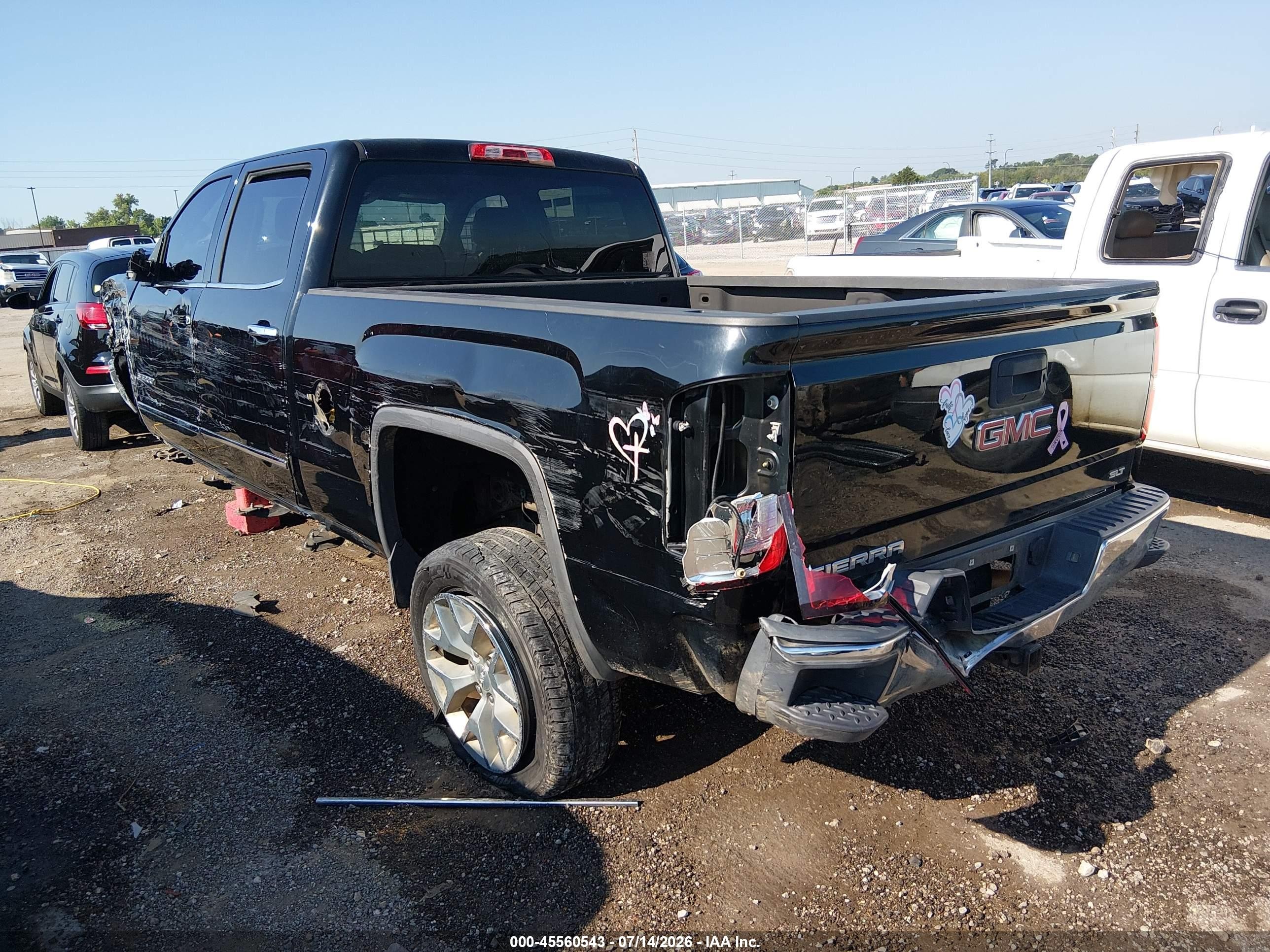 2014 Gmc Sierra 1500 Slt Black vin: 3GTP1VEC2EG448738