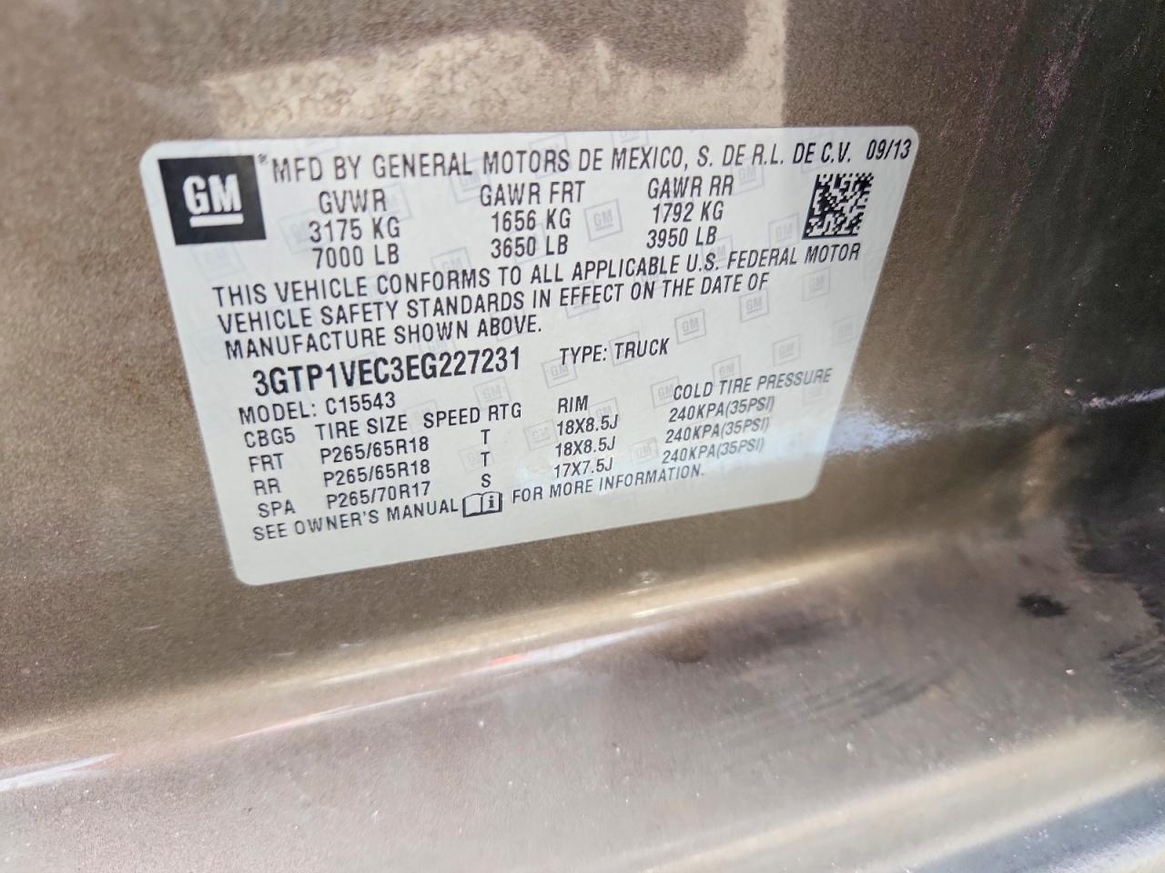 2014 Gmc Sierra C1500 Slt Brown vin: 3GTP1VEC3EG227231