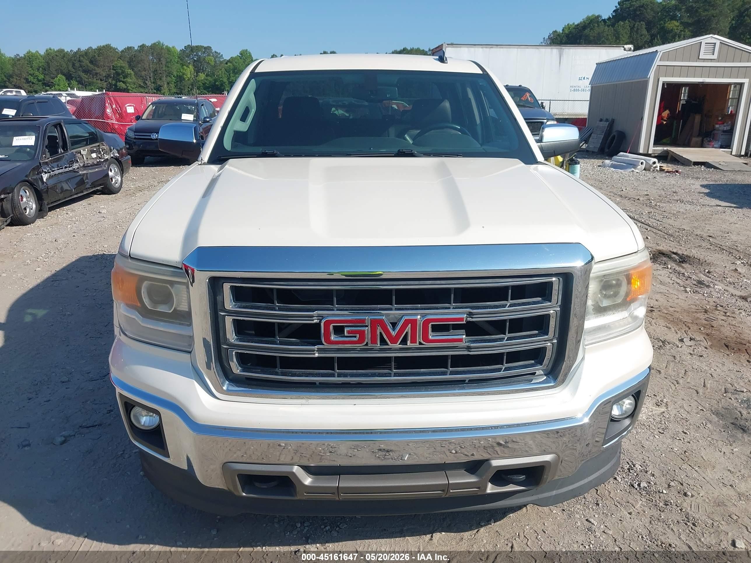 2014 Gmc Sierra 1500 Slt White vin: 3GTP1VEC3EG435657