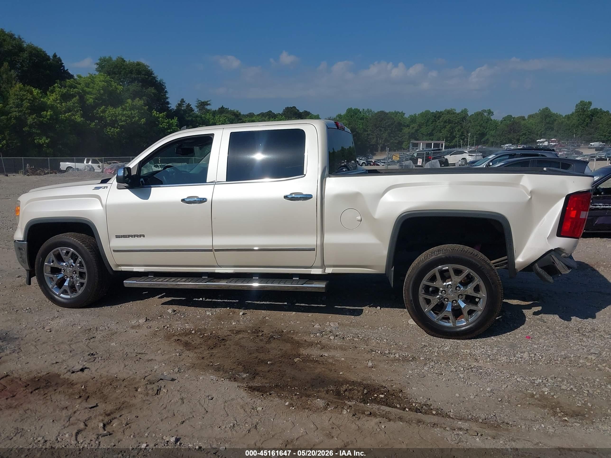 2014 Gmc Sierra 1500 Slt White vin: 3GTP1VEC3EG435657