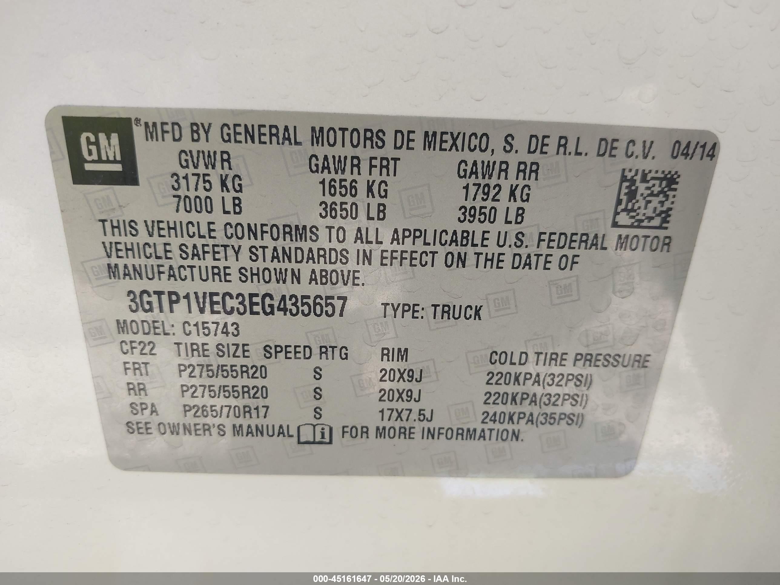 2014 Gmc Sierra 1500 Slt White vin: 3GTP1VEC3EG435657