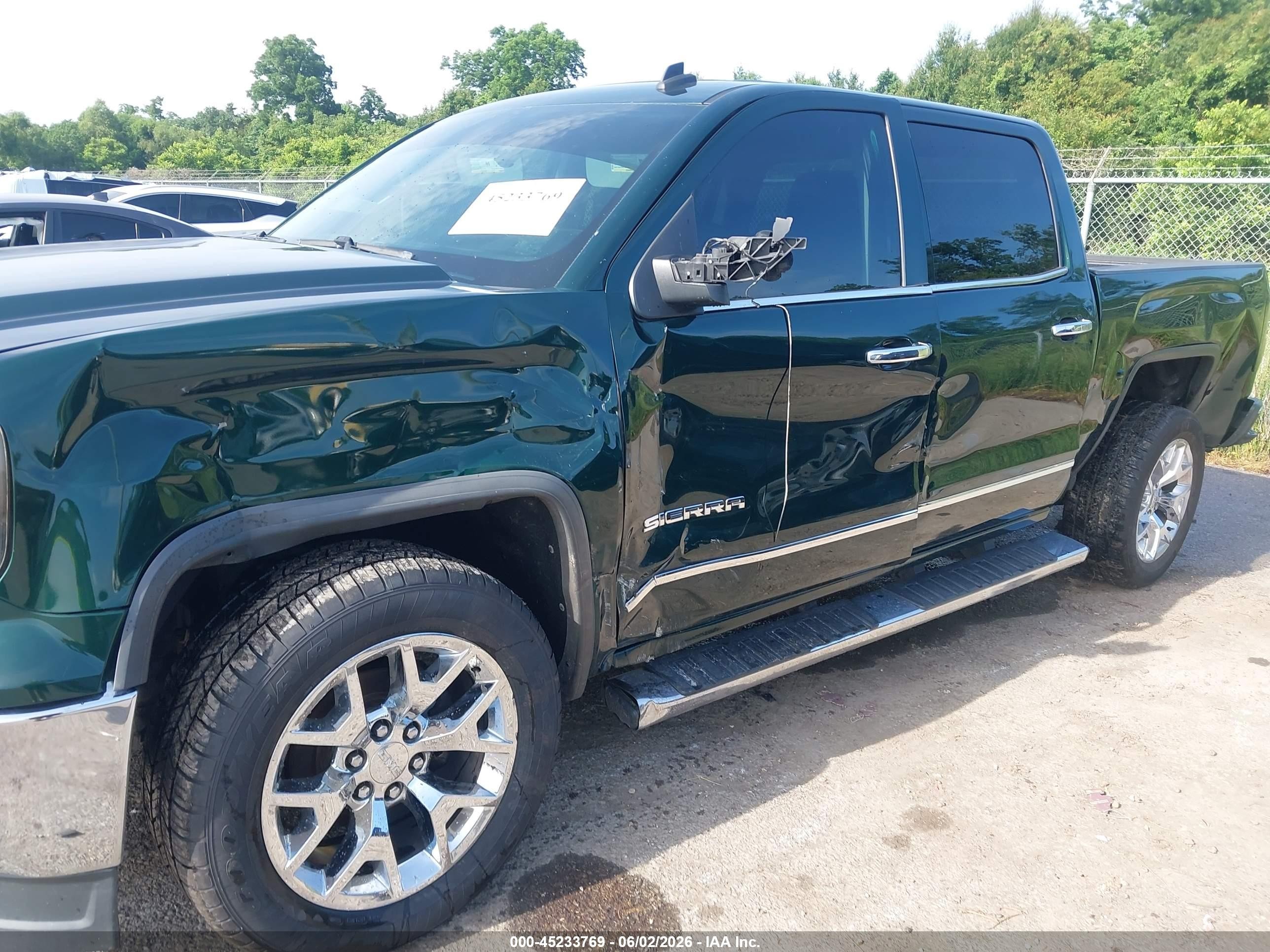 2014 Gmc Sierra 1500 Slt Green vin: 3GTP1VEC3EG499018