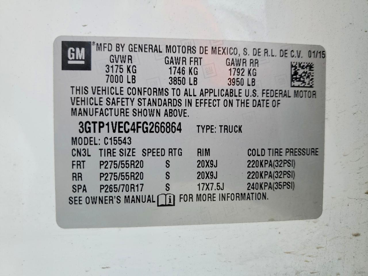 2015 Gmc Sierra C1500 Slt White vin: 3GTP1VEC4FG266864