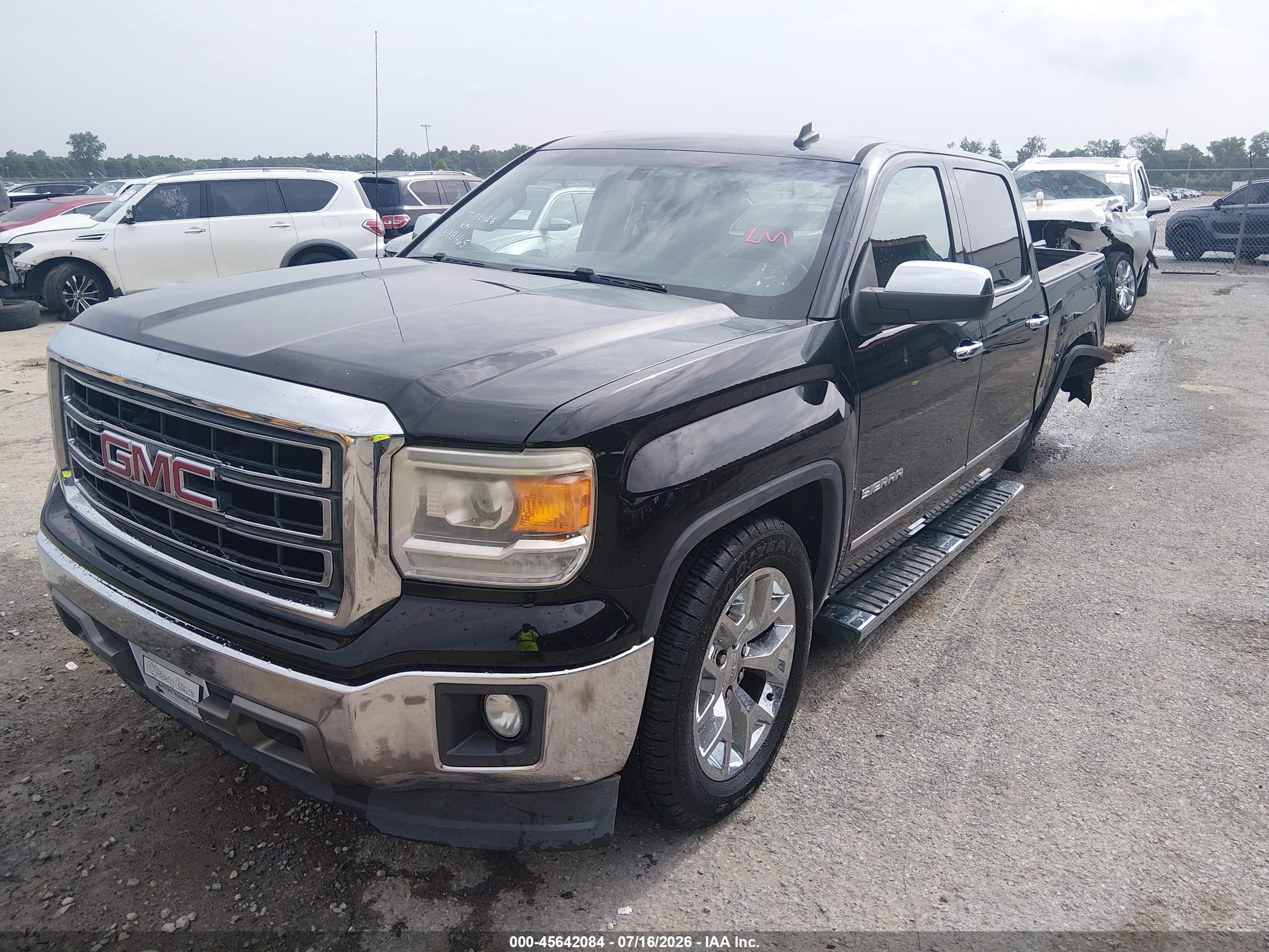 2014 Gmc Sierra 1500 Slt Black vin: 3GTP1VEC5EG398465
