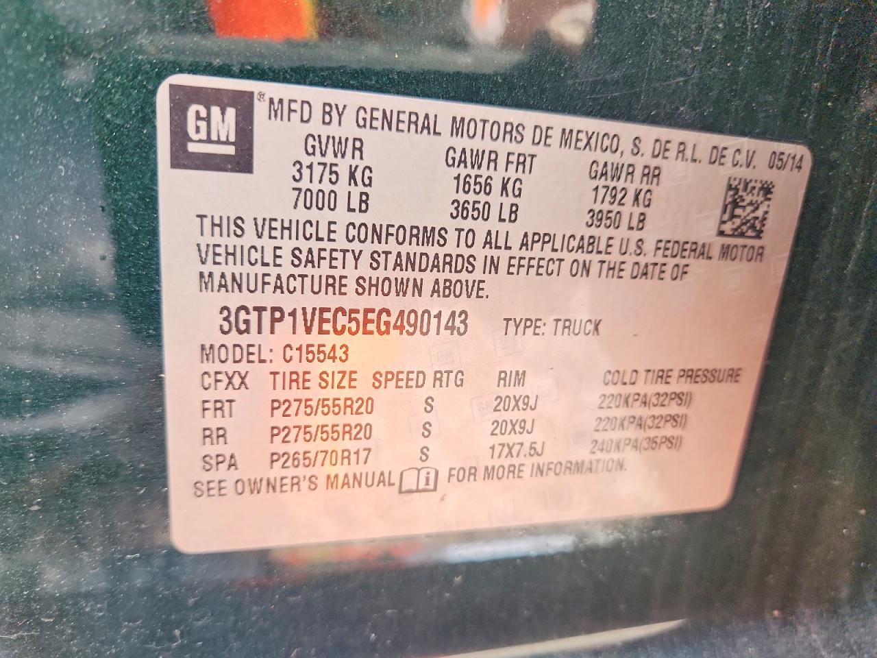 2014 Gmc Sierra C1500 Slt Green vin: 3GTP1VEC5EG490143