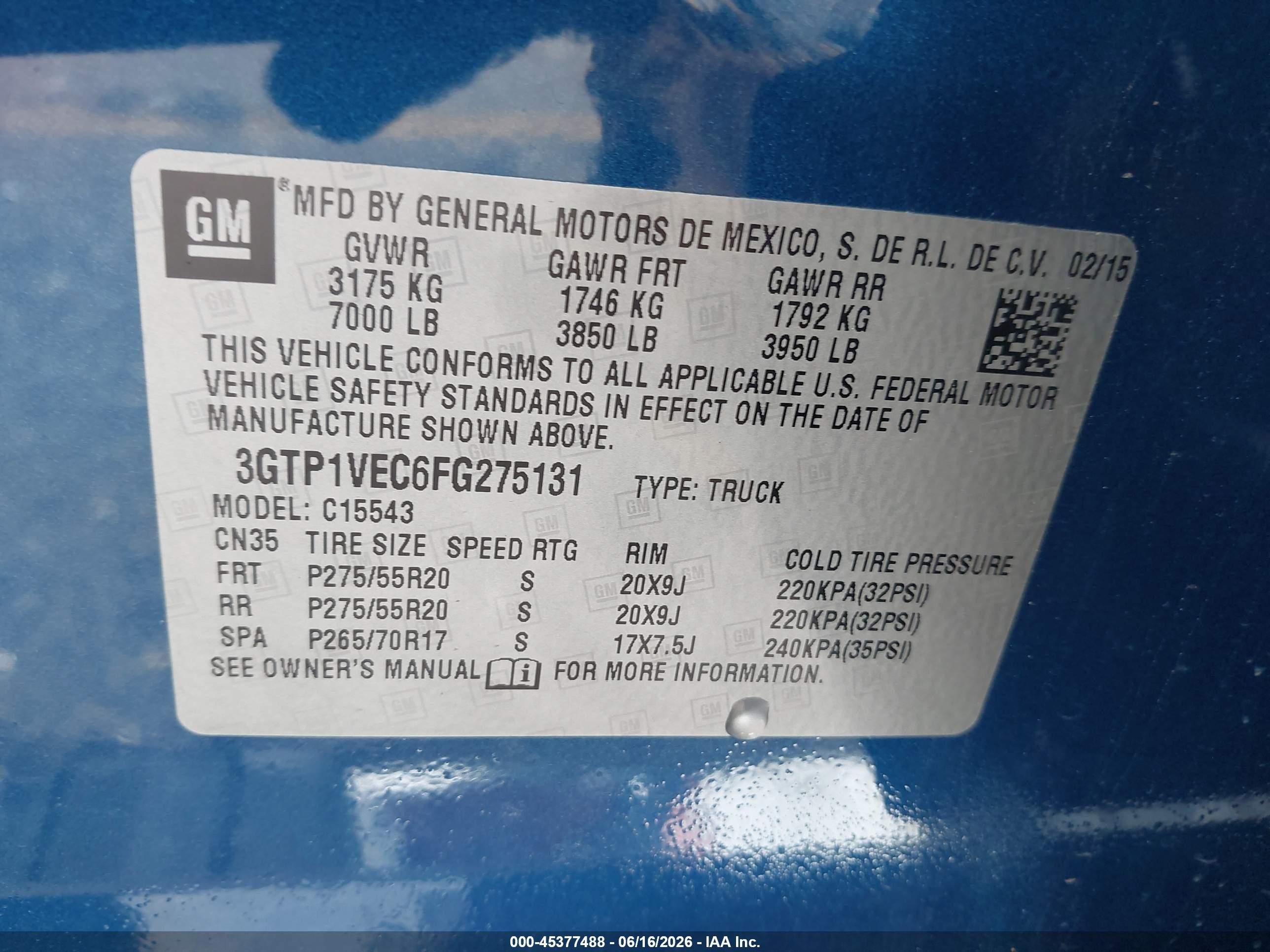 2015 Gmc Sierra 1500 Slt Синий vin: 3GTP1VEC6FG275131