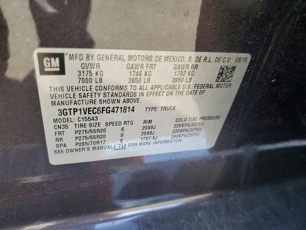 2015 Gmc Sierra C1500 Slt Серый vin: 3GTP1VEC6FG471814