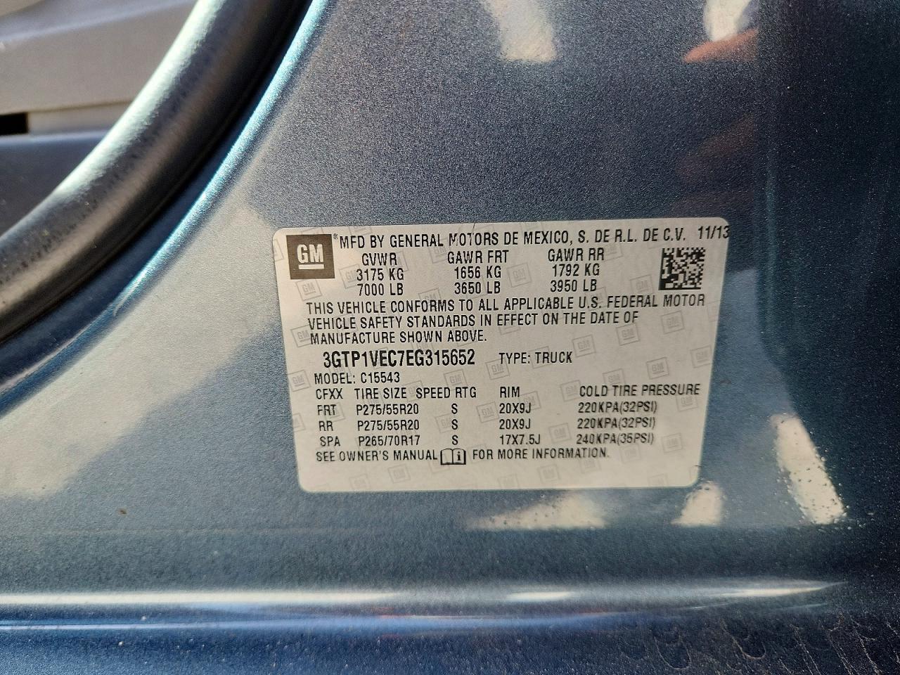 2014 Gmc Sierra C1500 Slt Blue vin: 3GTP1VEC7EG315652