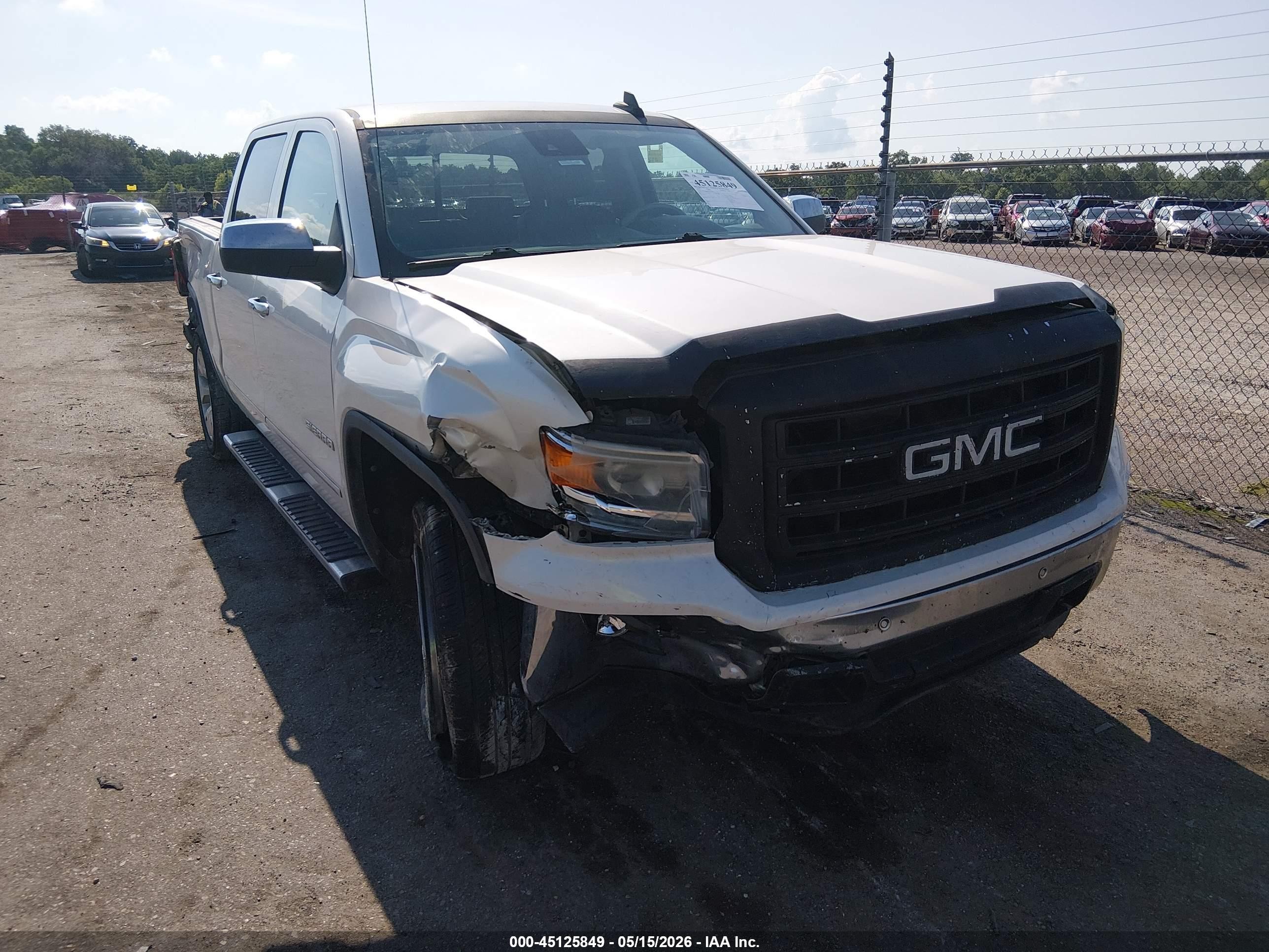 2015 Gmc Sierra 1500 Slt White vin: 3GTP1VEC7FG344392