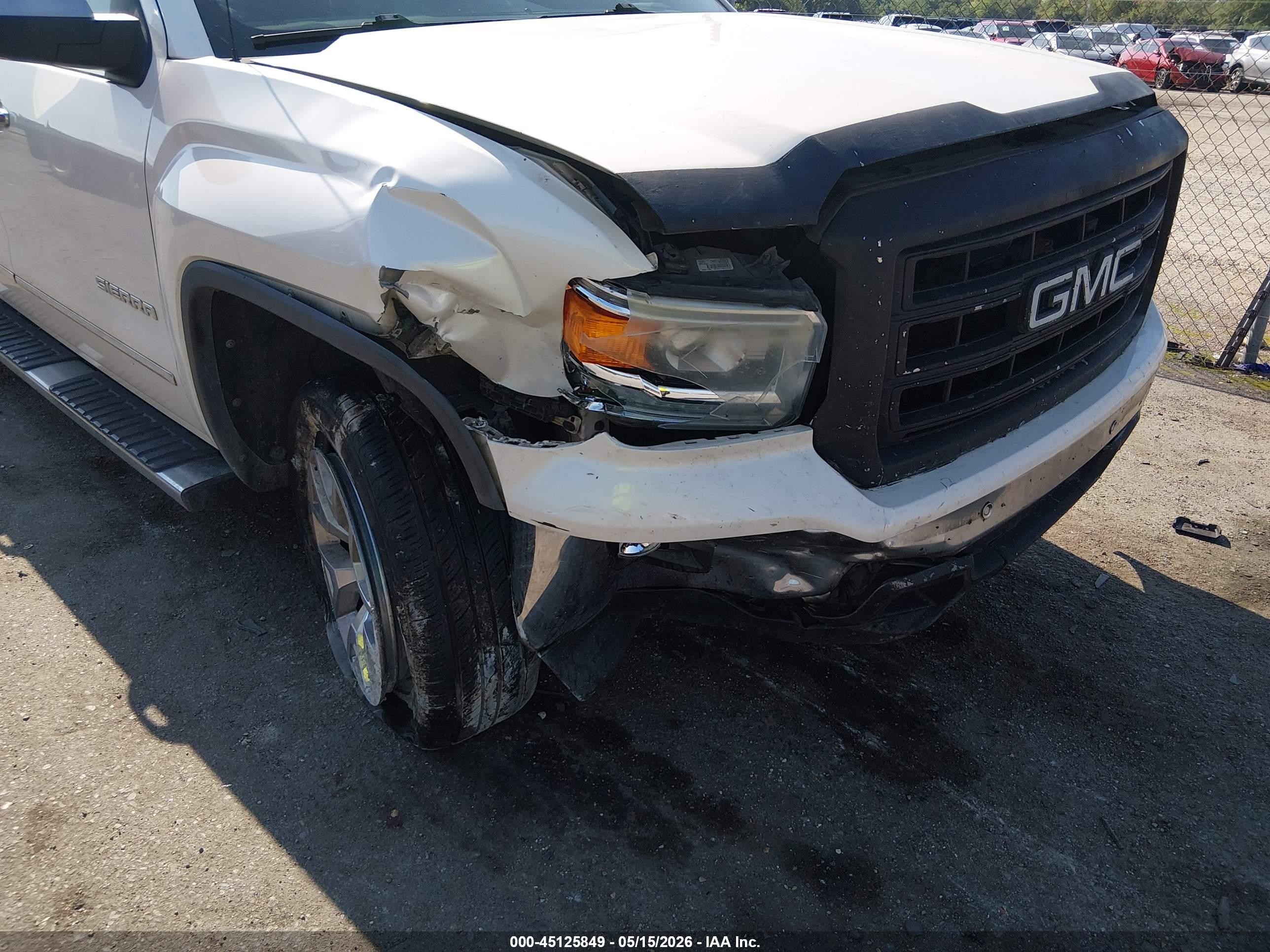 2015 Gmc Sierra 1500 Slt White vin: 3GTP1VEC7FG344392