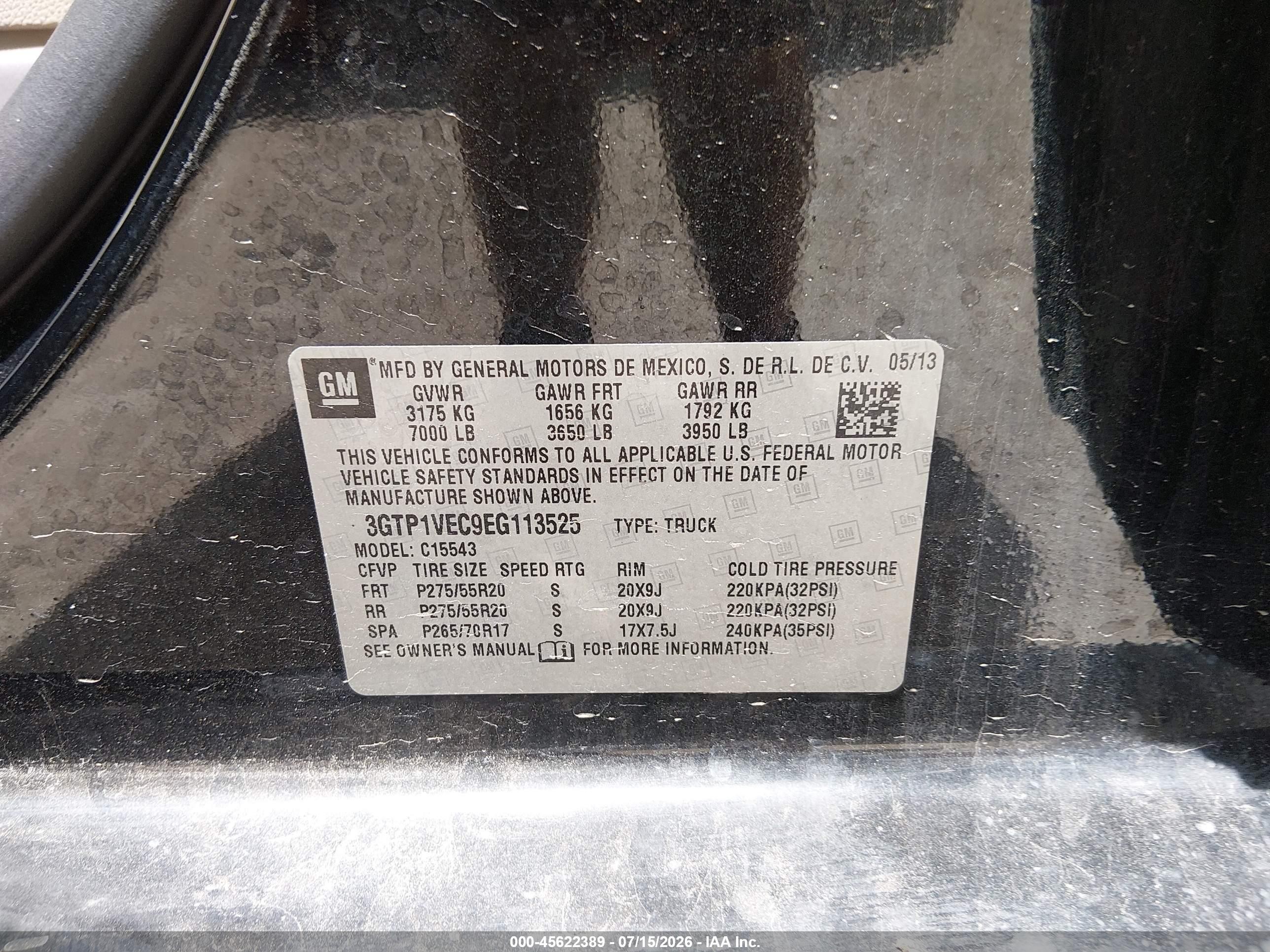 2014 Gmc Sierra 1500 Slt Black vin: 3GTP1VEC9EG113525