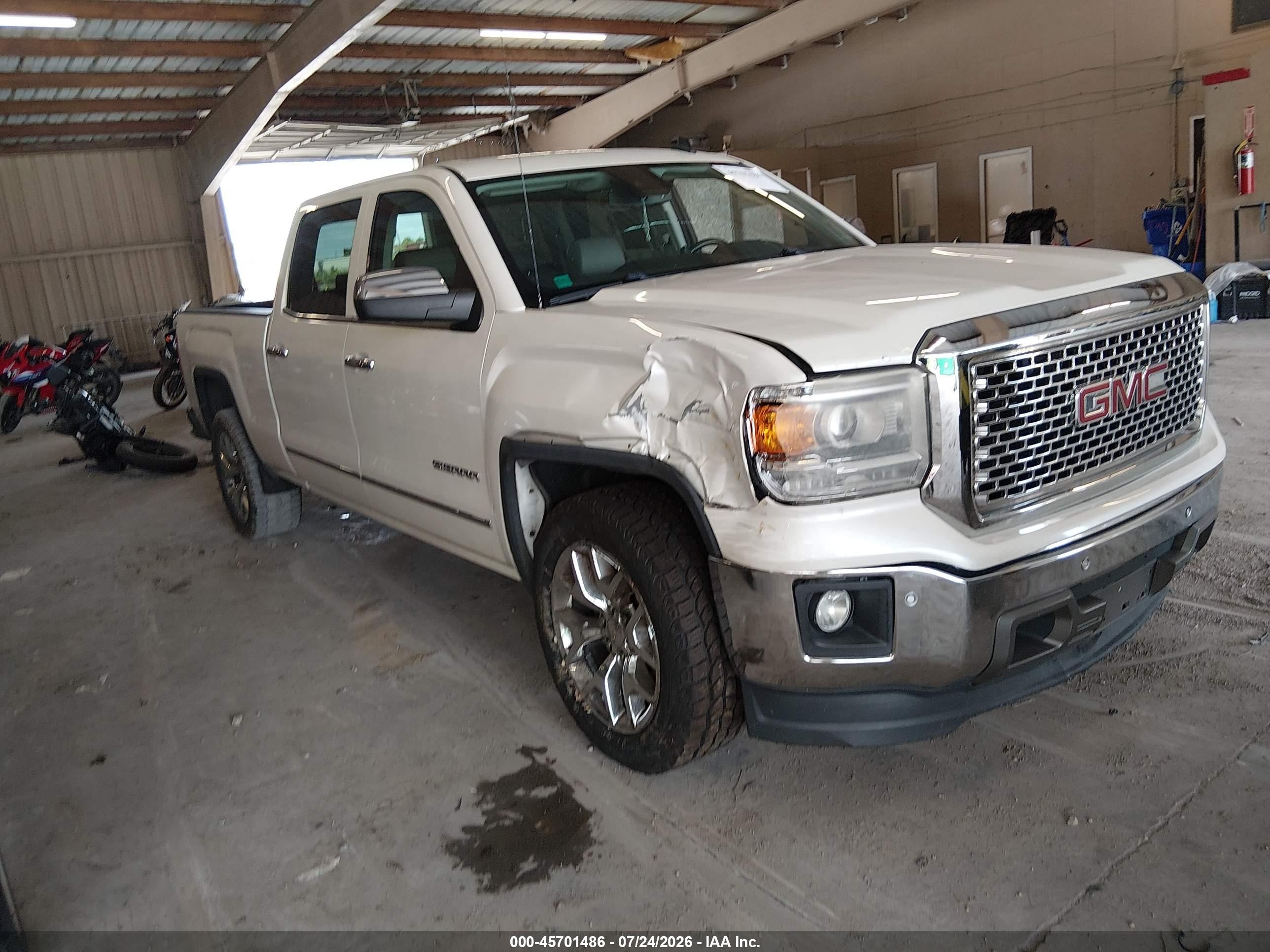 2014 Gmc Sierra 1500 Slt White vin: 3GTP1VEC9EG245362