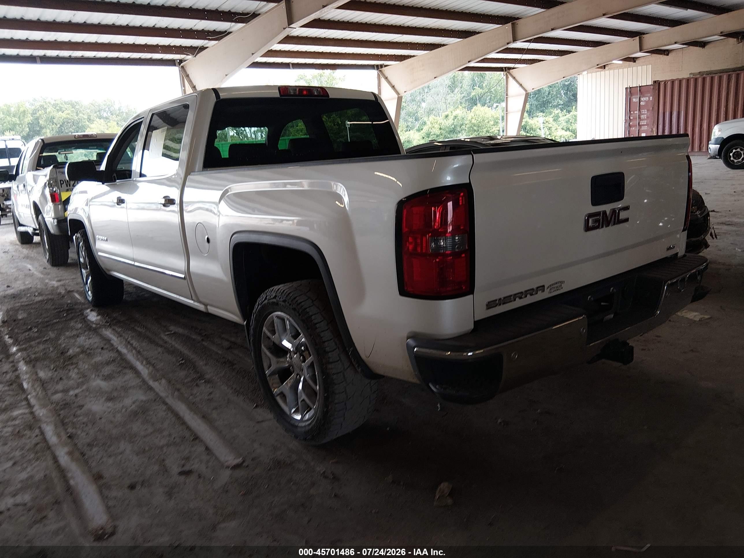 2014 Gmc Sierra 1500 Slt White vin: 3GTP1VEC9EG245362