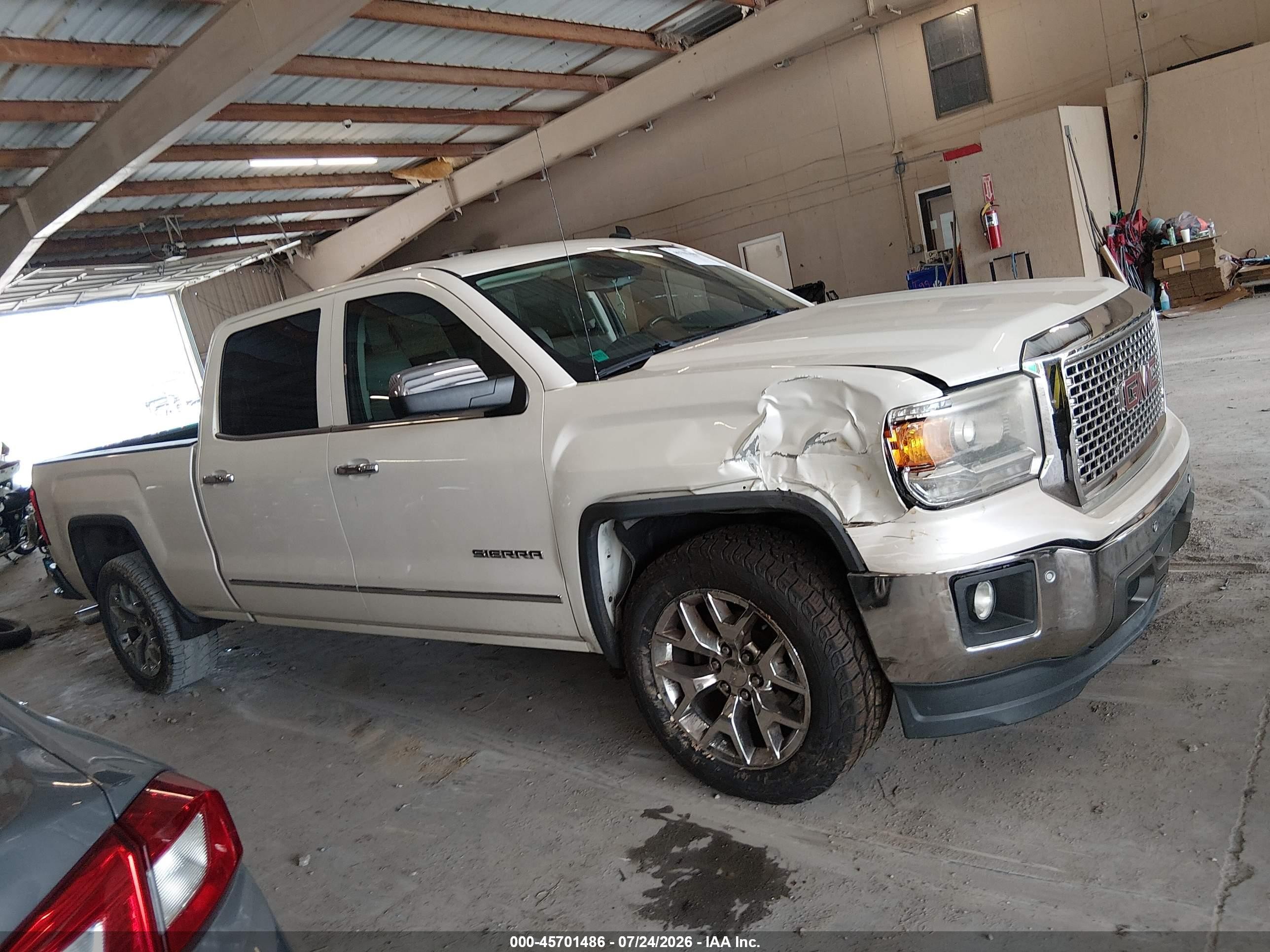 2014 Gmc Sierra 1500 Slt White vin: 3GTP1VEC9EG245362