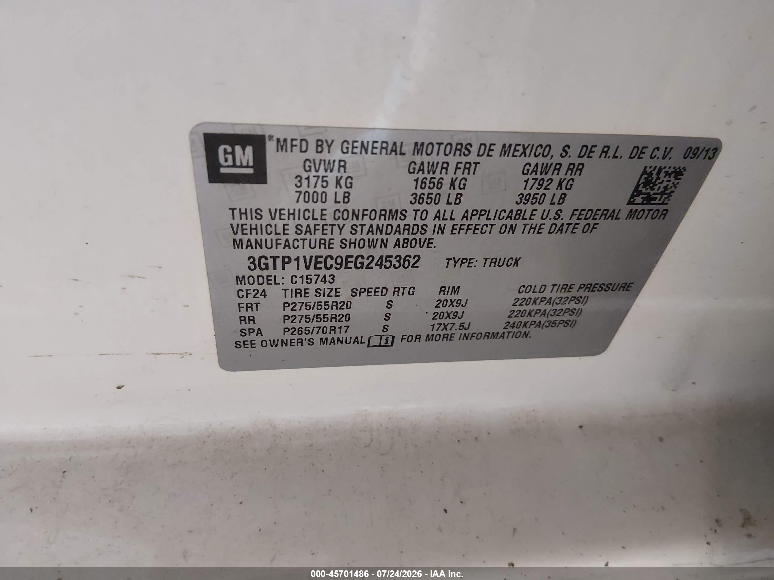 2014 Gmc Sierra 1500 Slt White vin: 3GTP1VEC9EG245362