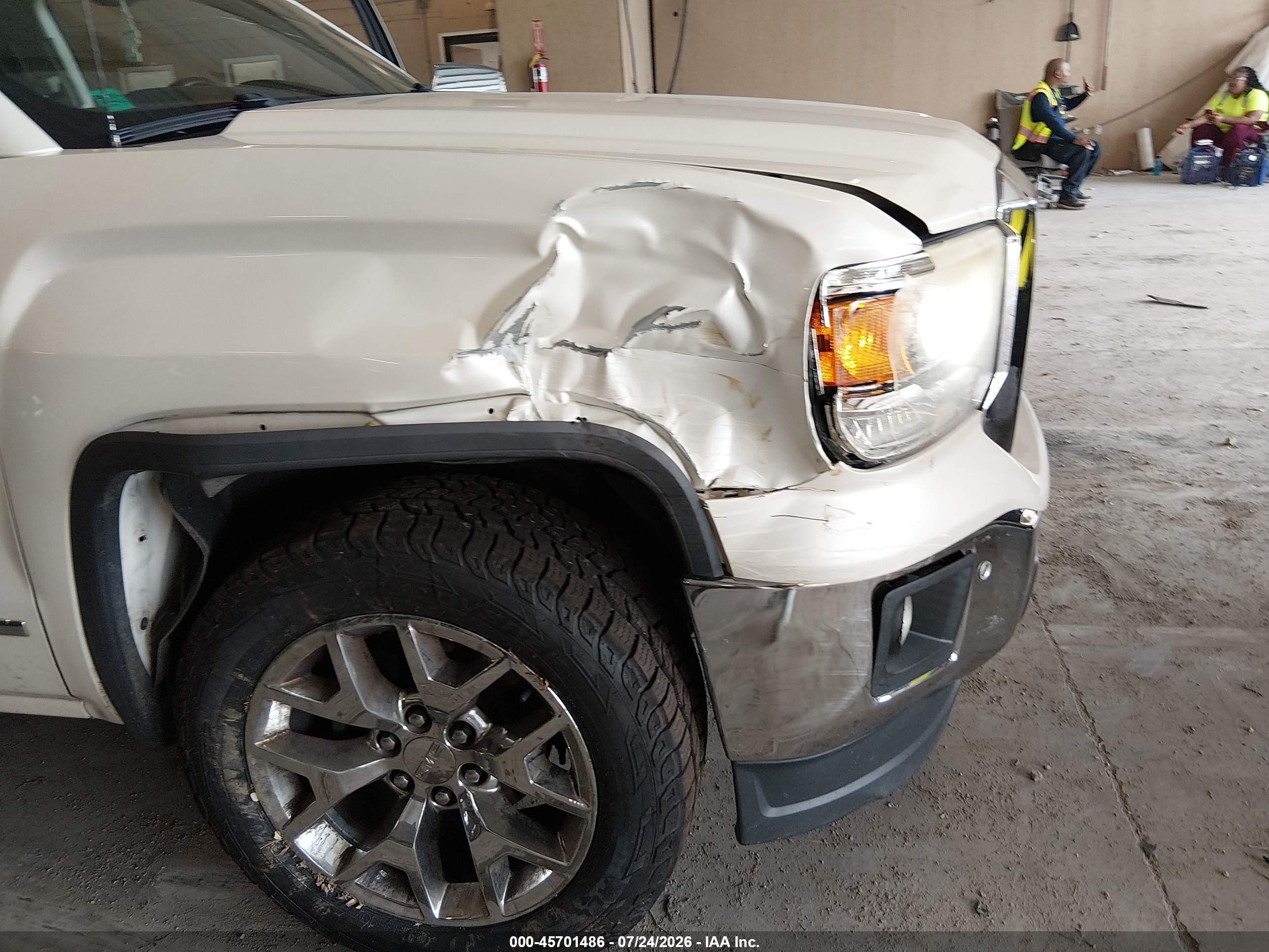 2014 Gmc Sierra 1500 Slt White vin: 3GTP1VEC9EG245362