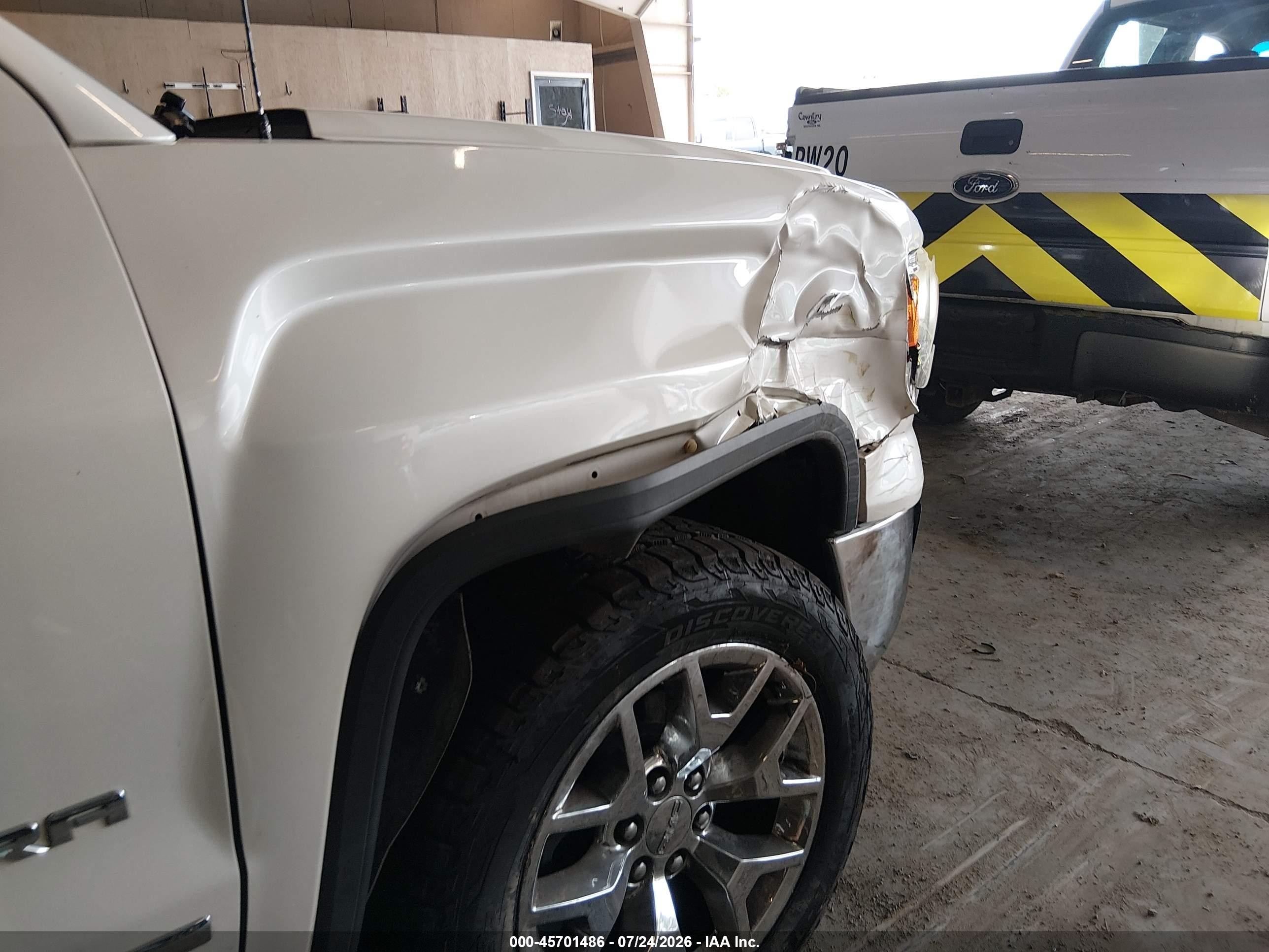 2014 Gmc Sierra 1500 Slt White vin: 3GTP1VEC9EG245362