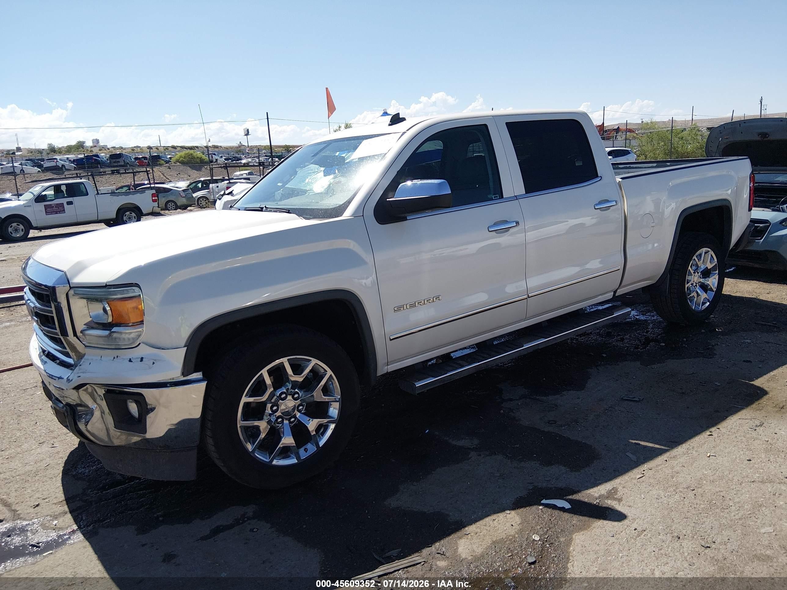 2014 Gmc Sierra 1500 Slt White vin: 3GTP1VECXEG481793