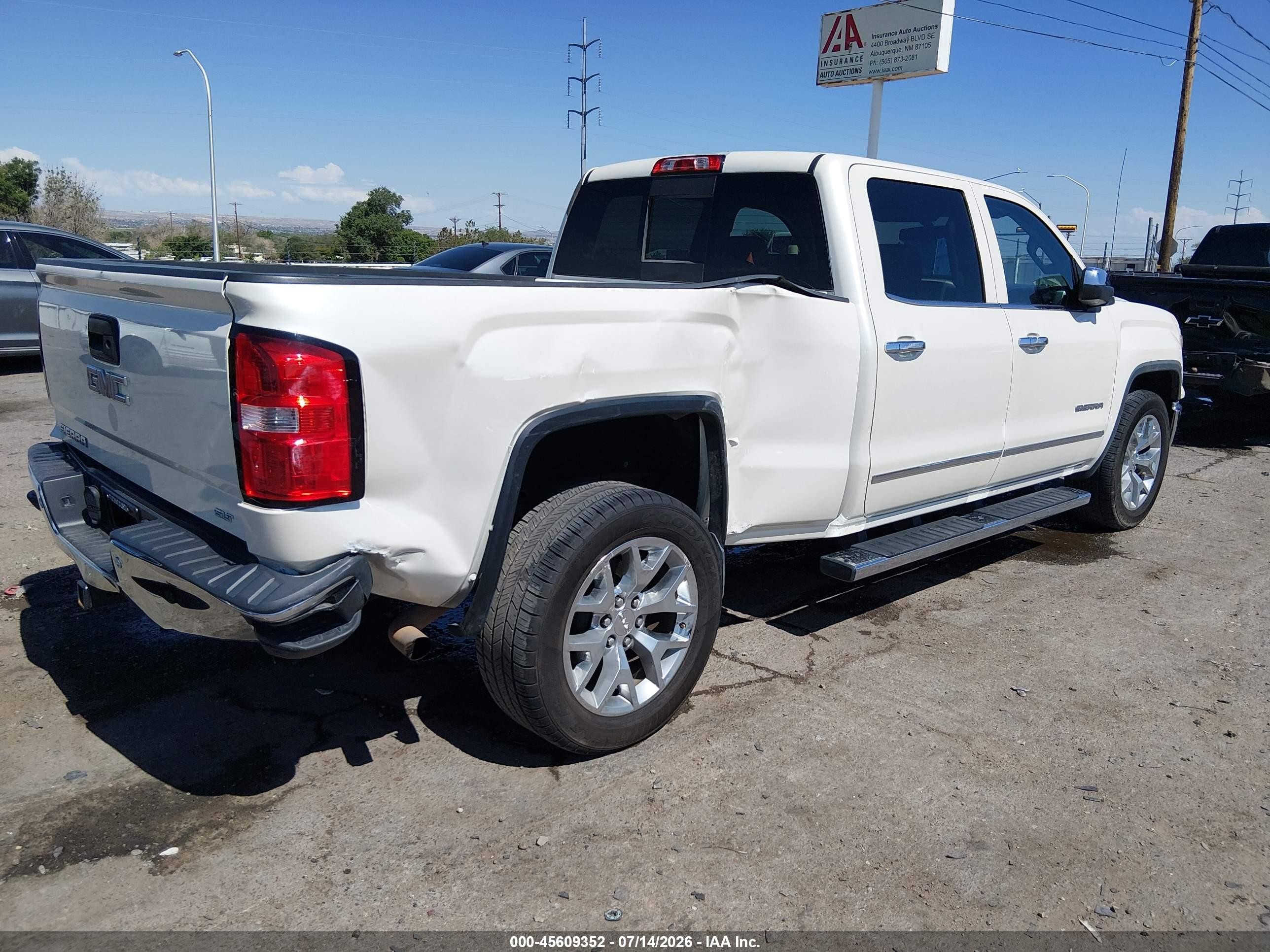 2014 Gmc Sierra 1500 Slt White vin: 3GTP1VECXEG481793
