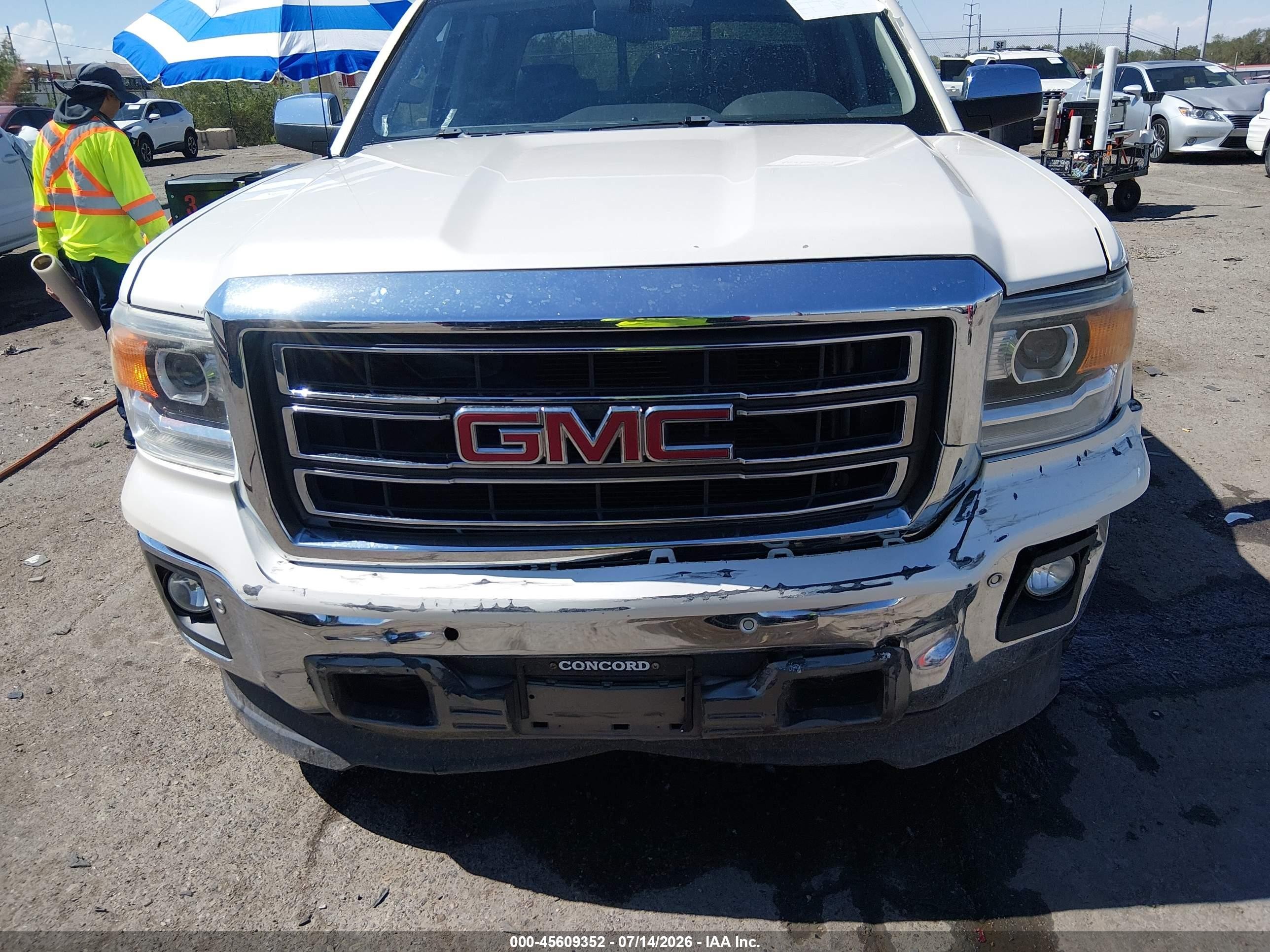 2014 Gmc Sierra 1500 Slt White vin: 3GTP1VECXEG481793