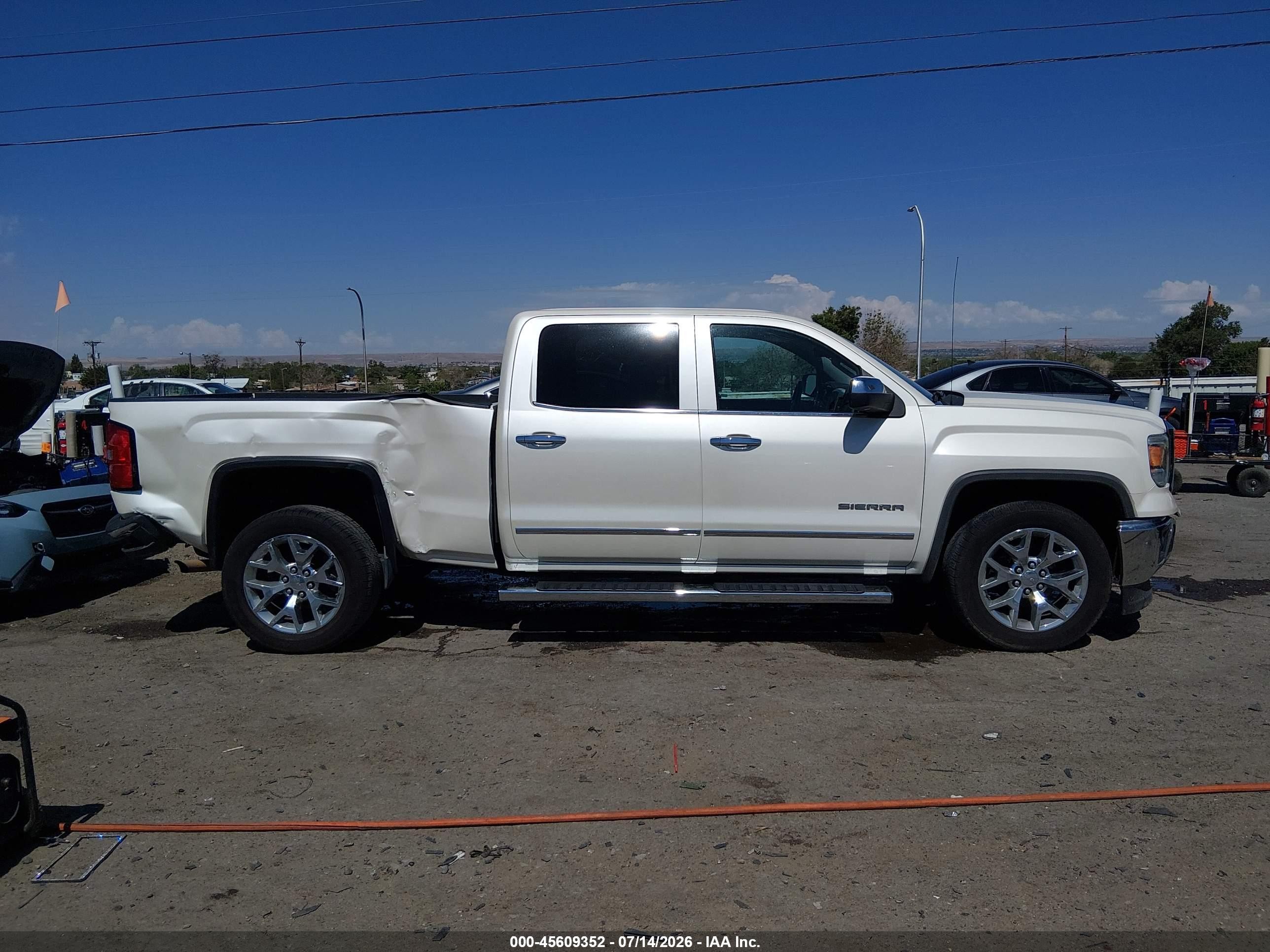 2014 Gmc Sierra 1500 Slt White vin: 3GTP1VECXEG481793