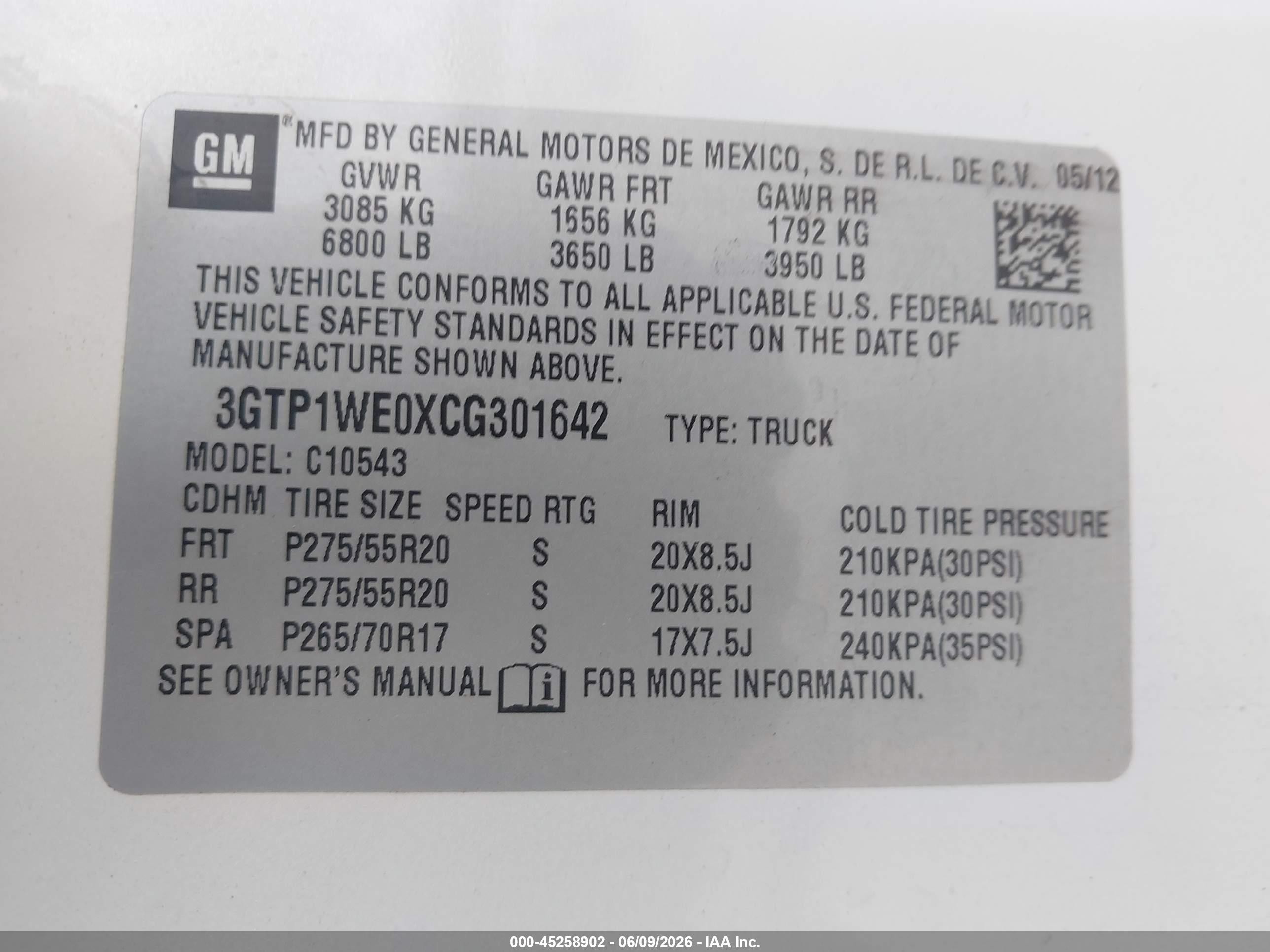 2012 Gmc Sierra 1500 Slt Белый vin: 3GTP1WE0XCG301642