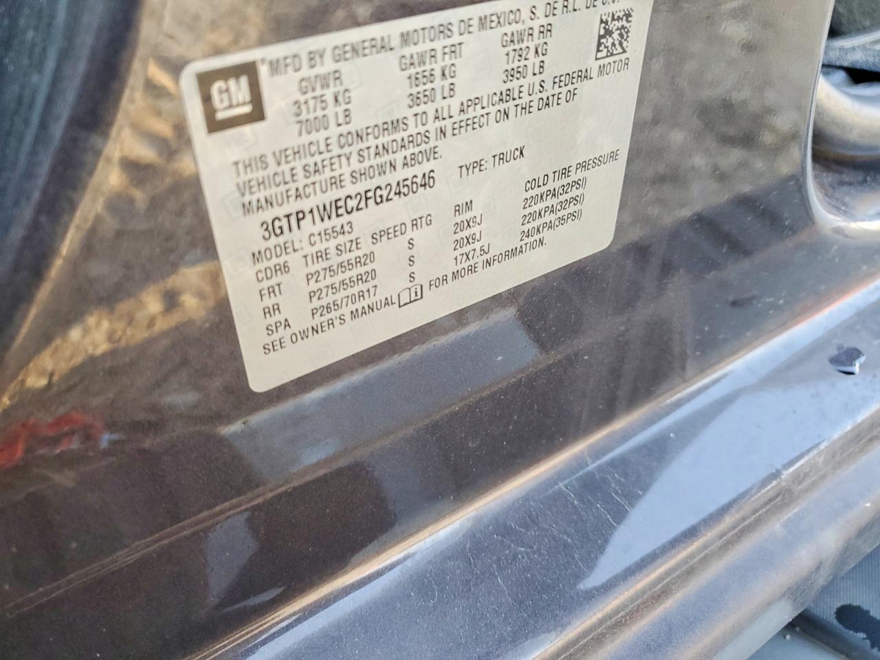 2015 Gmc Sierra C1500 Denali Gray vin: 3GTP1WEC2FG245646