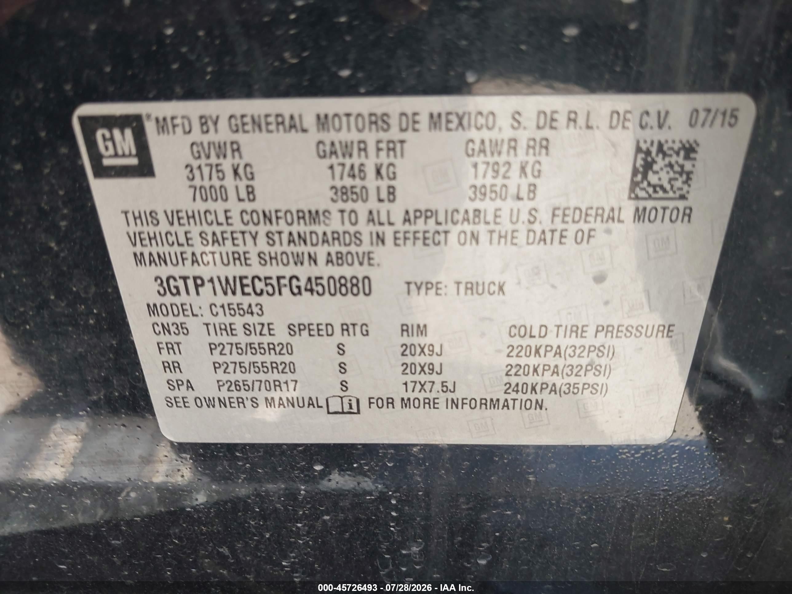 2015 Gmc Sierra 1500 Denali Черный vin: 3GTP1WEC5FG450880