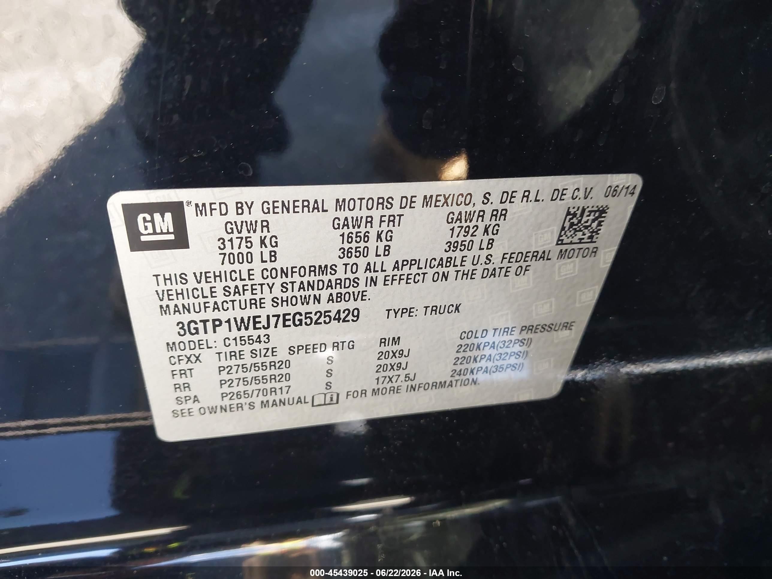 2014 Gmc Sierra 1500 Denali Black vin: 3GTP1WEJ7EG525429