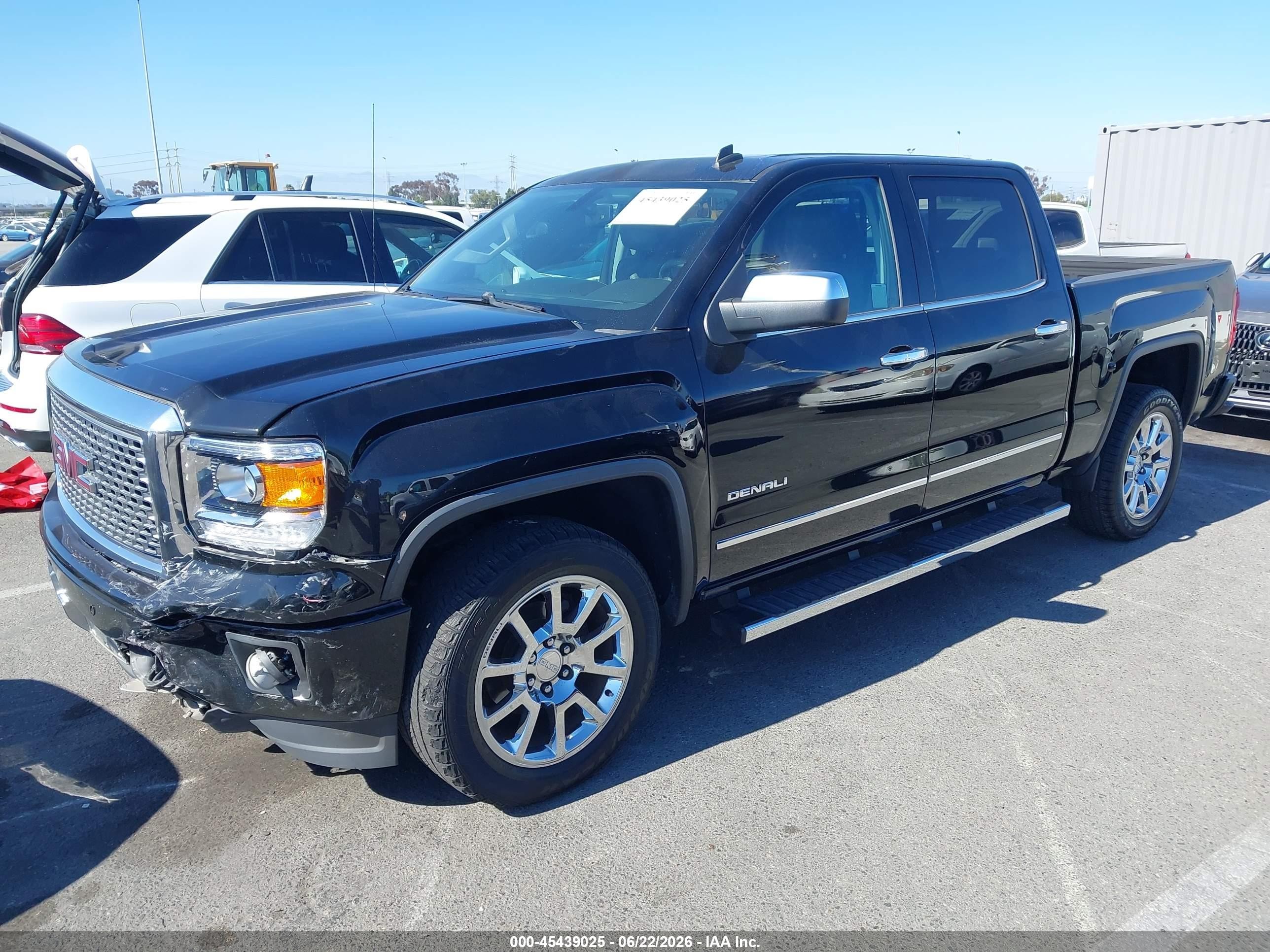 2014 Gmc Sierra 1500 Denali Black vin: 3GTP1WEJ7EG525429