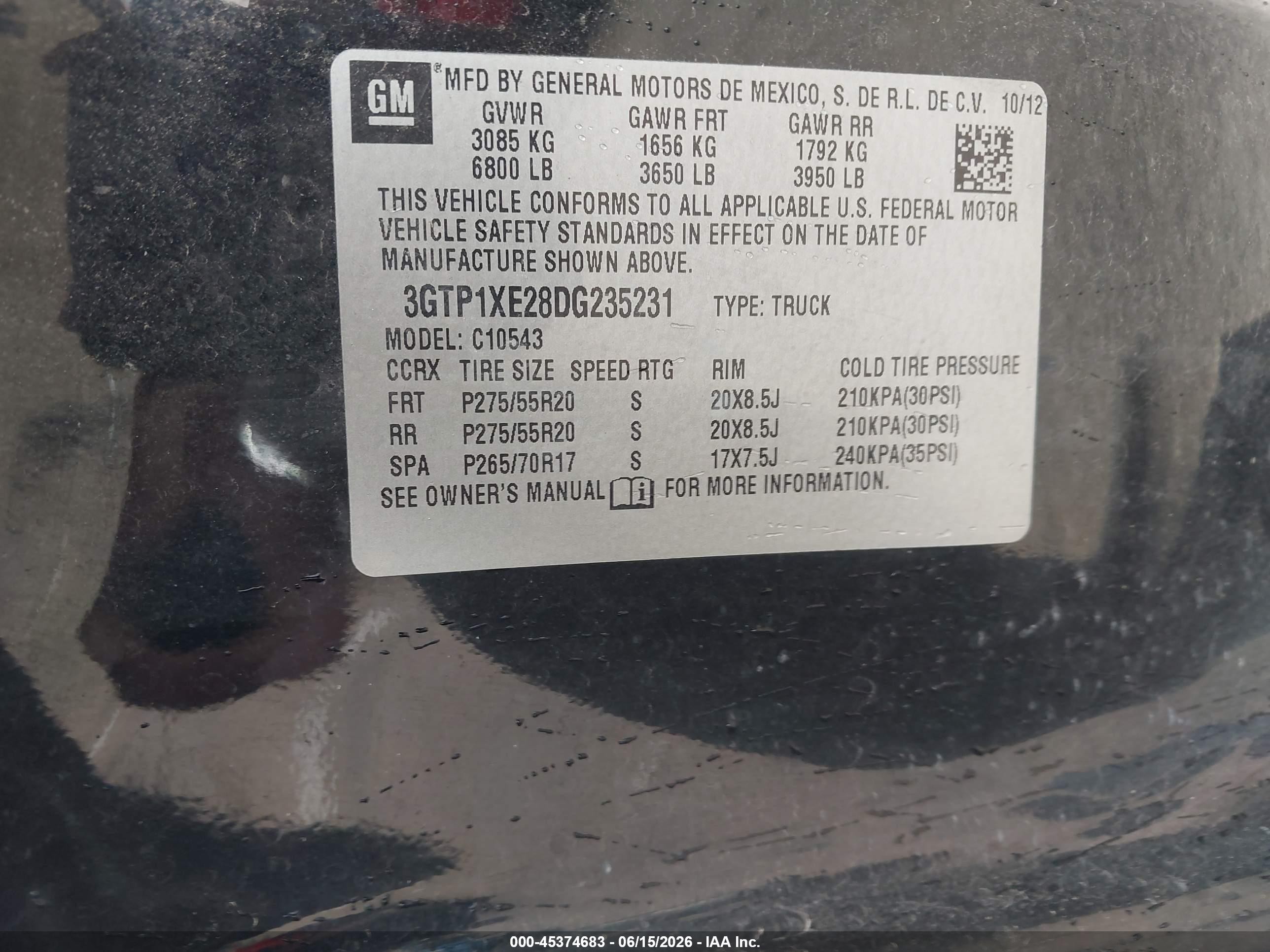 2013 Gmc Sierra 1500 Denali Black vin: 3GTP1XE28DG235231
