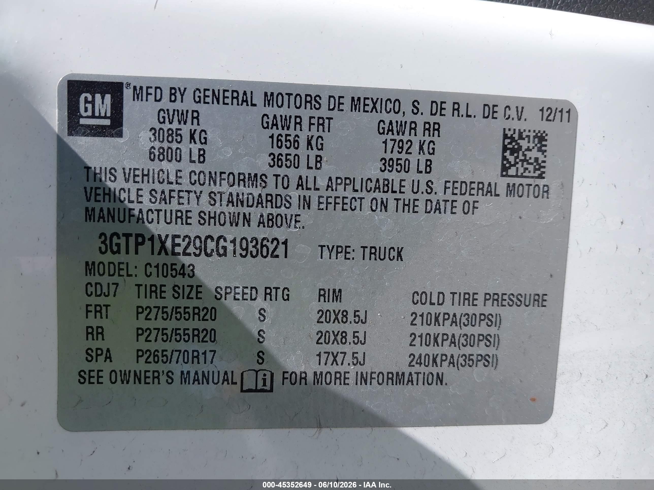 2012 Gmc Sierra 1500 Denali White vin: 3GTP1XE29CG193621