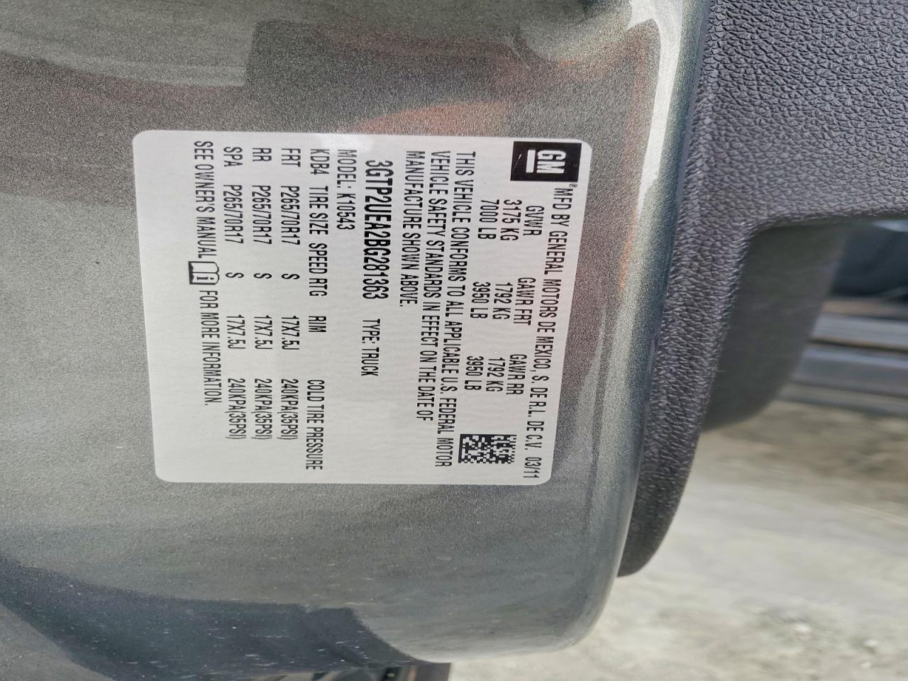 2011 Gmc Sierra K1500 Sl Gray vin: 3GTP2UEA2BG281363