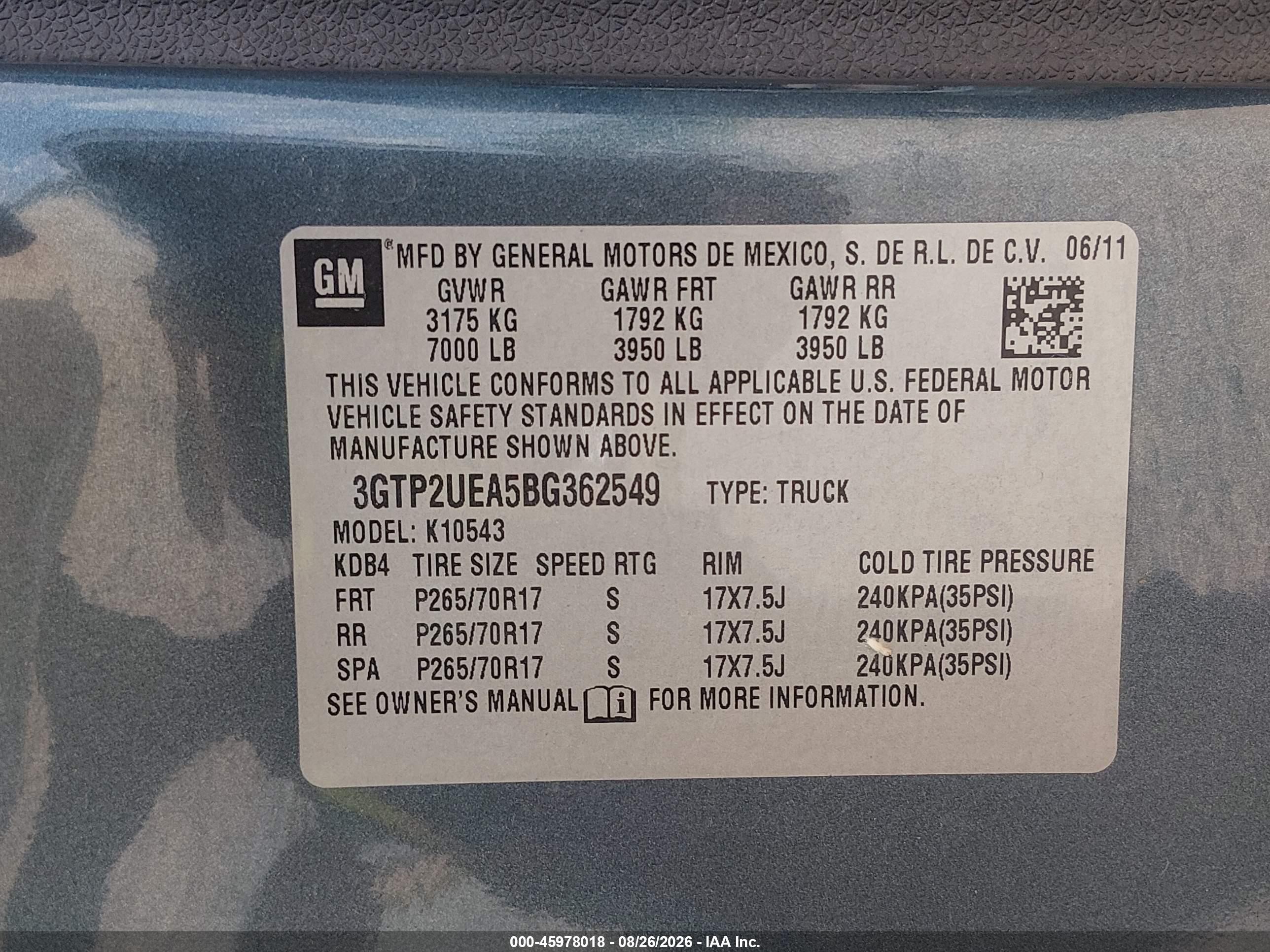 2011 Gmc Sierra 1500 Sl Light Blue vin: 3GTP2UEA5BG362549