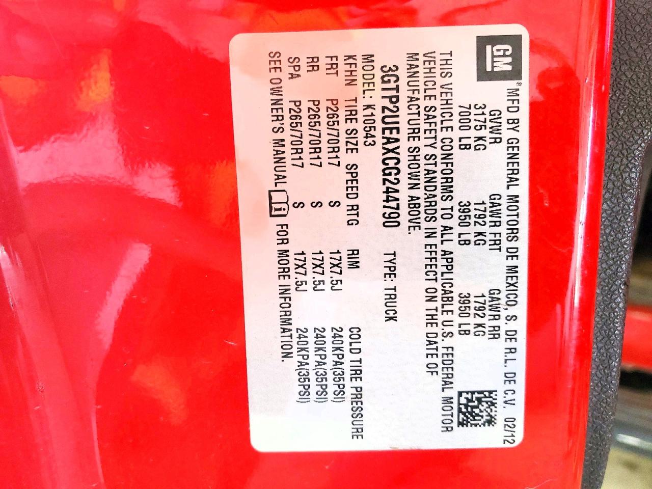 2012 Gmc Sierra K1500 Sl Red vin: 3GTP2UEAXCG244790