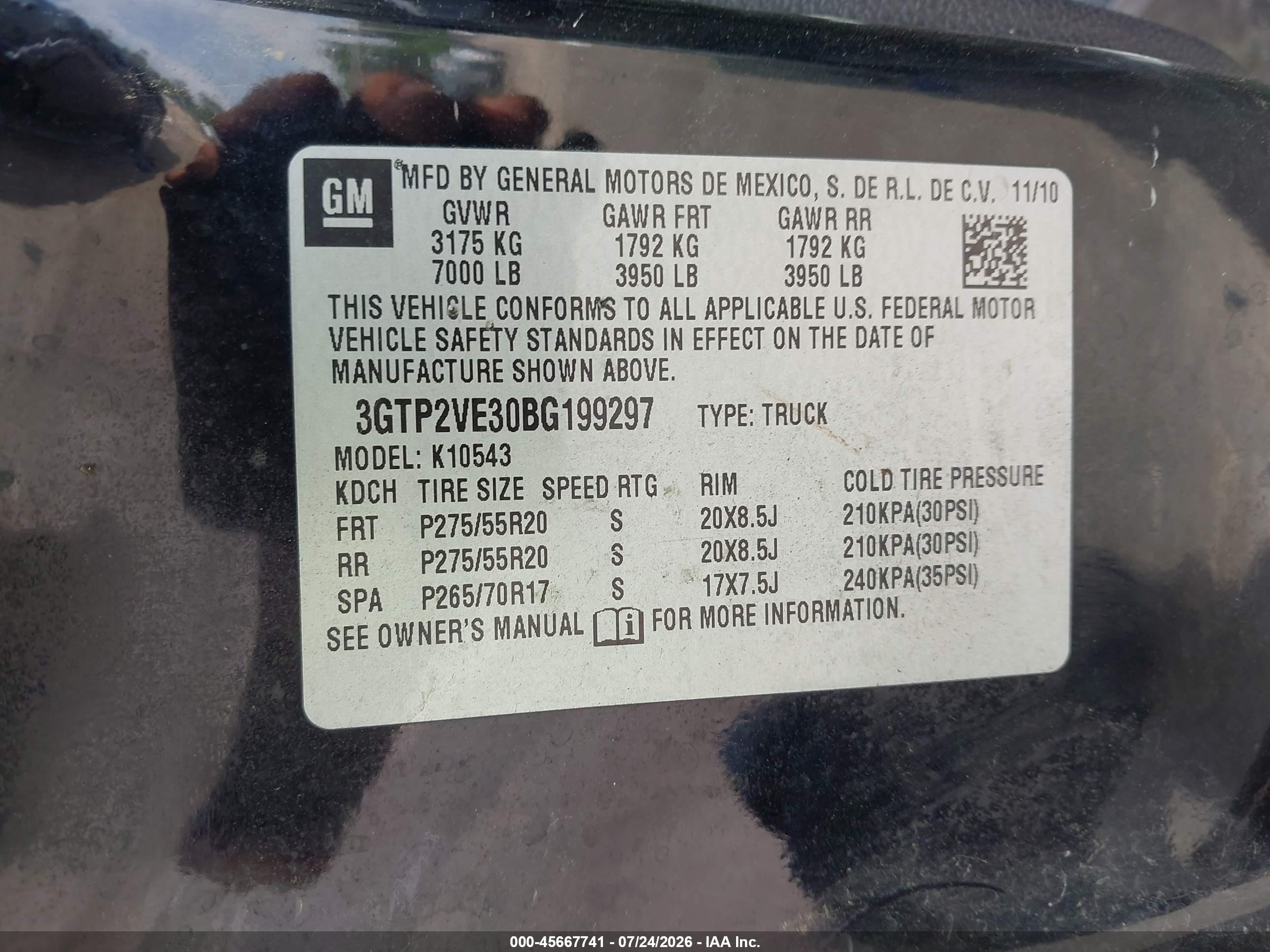 2011 Gmc Sierra 1500 Sle Черный vin: 3GTP2VE30BG199297
